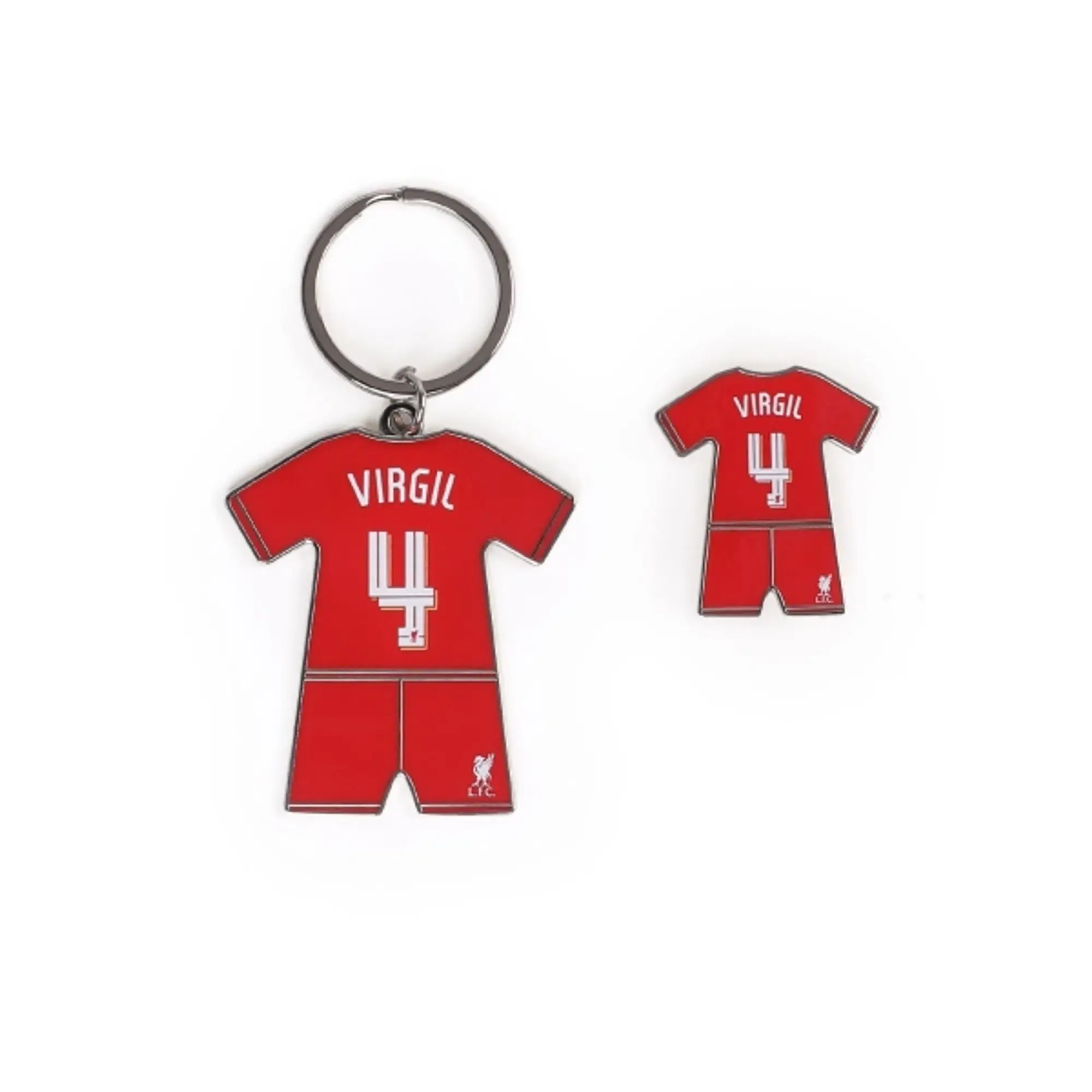 Liverpool FC LFC 24/25 Virgil Badge & Keyring Set