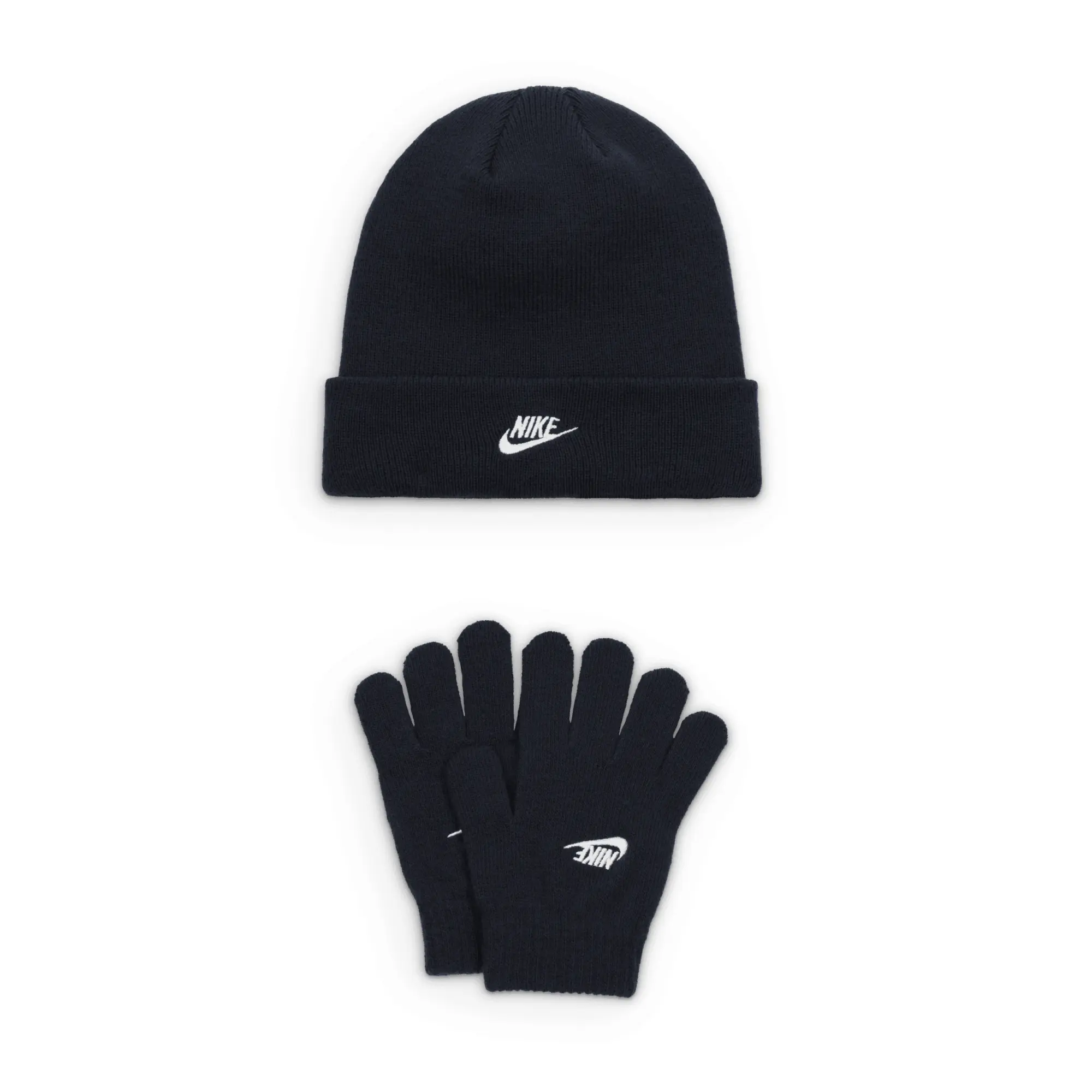 Nike Younger Kids' Club Beanie and Gloves Set - Blue - Acrylic