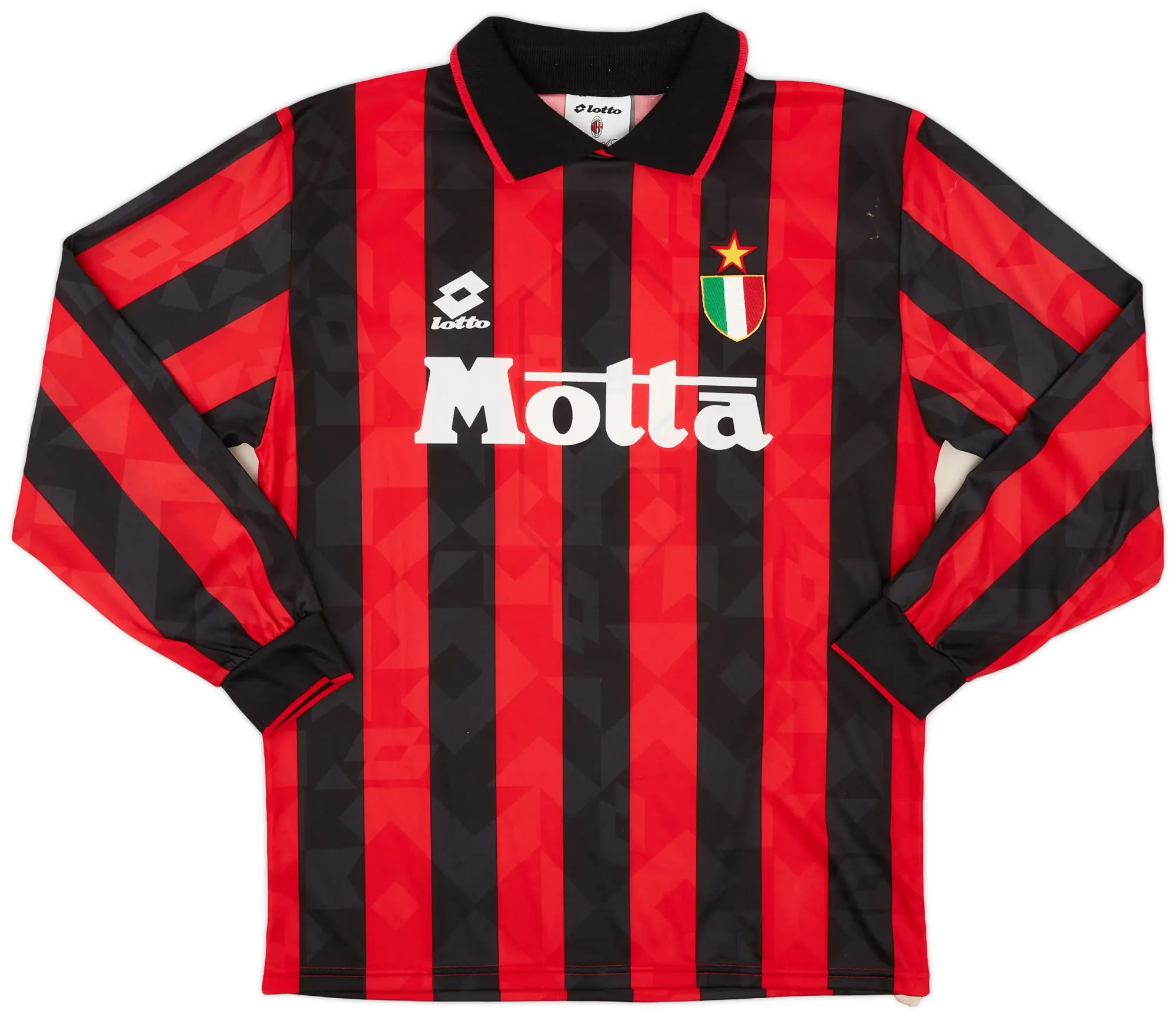 Lotto 1993-94 AC Milan Home L/S Shirt #9 - 7/10 - (M)
