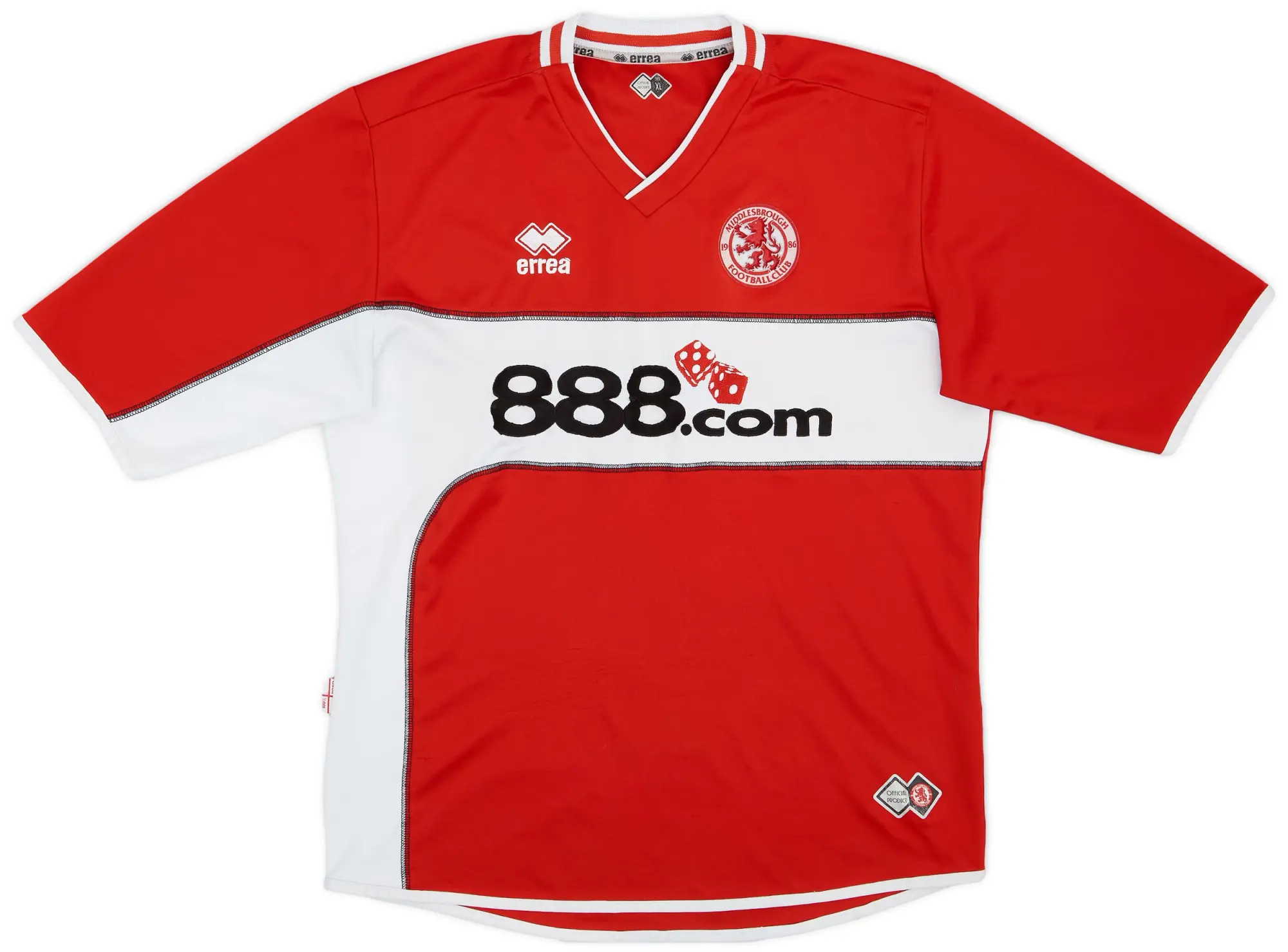 Errea 2005-06 Middlesbrough Home Shirt - 6/10 - (XL)