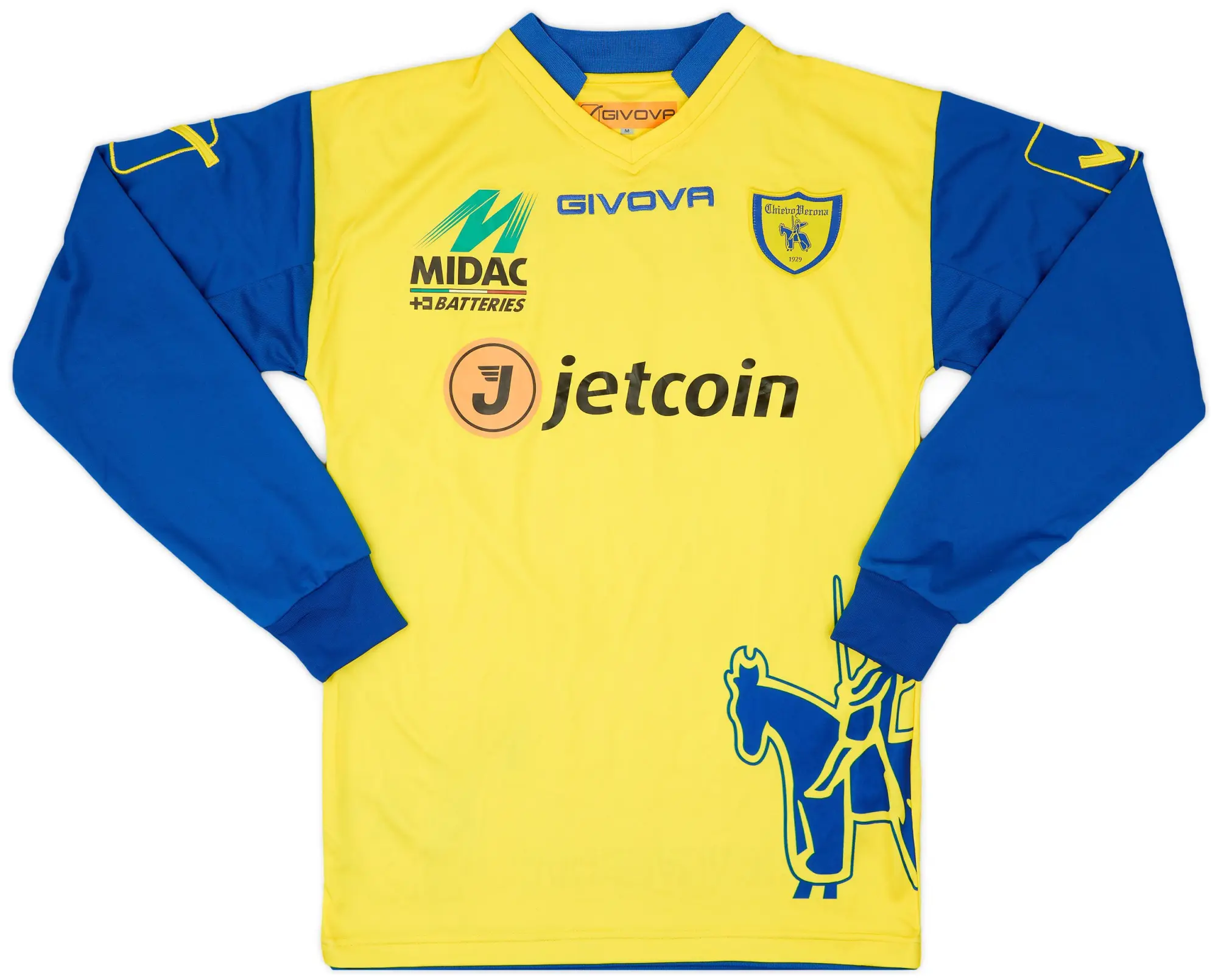 2012-13 Chievo Verona 'Signed' Home L/S Shirt - 8/10 - (M)