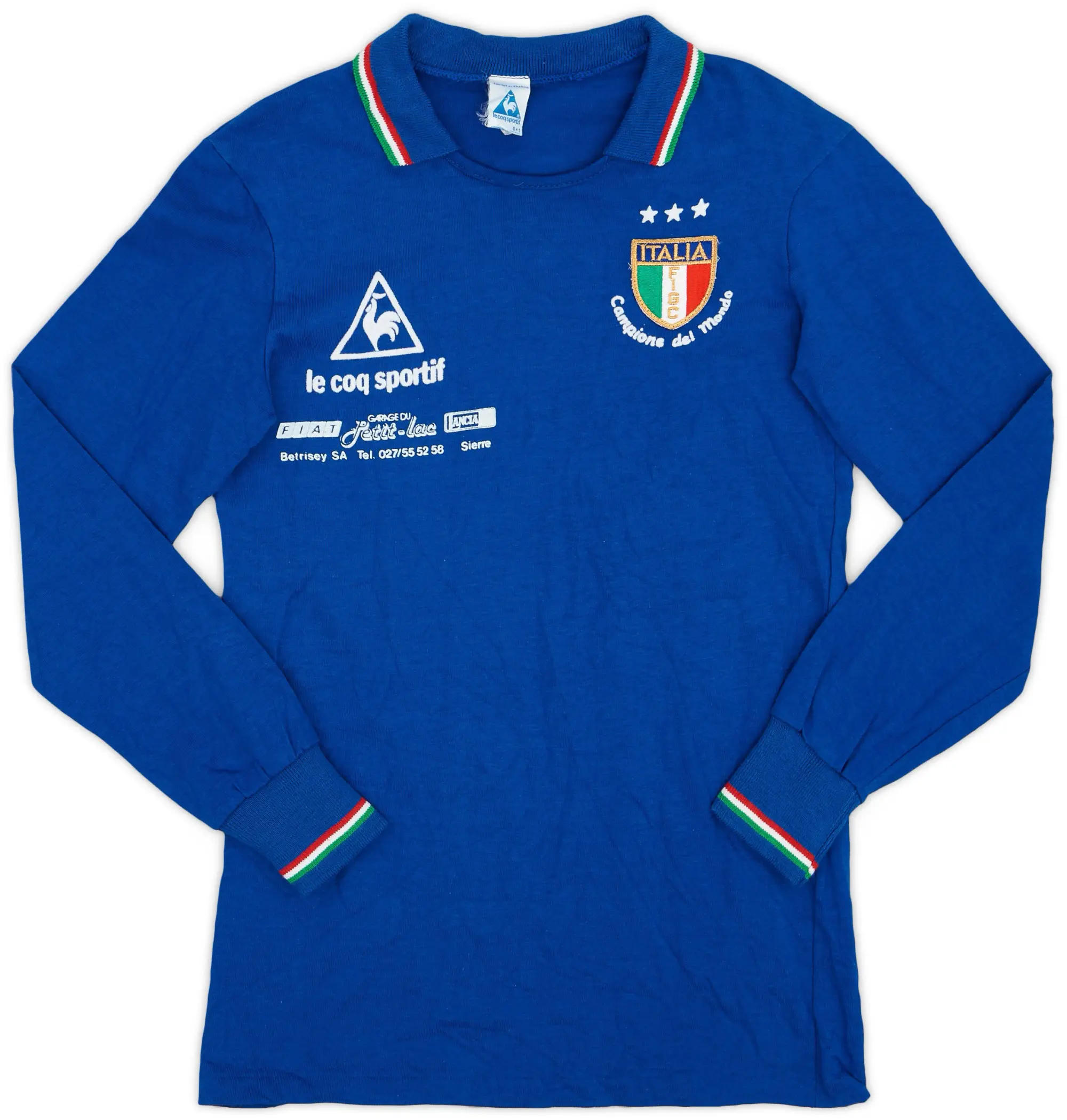LeCoqSportif 1982 Italy 'Campione del Mondo' Home/Training L/S Shirt - 9/10 - (S)