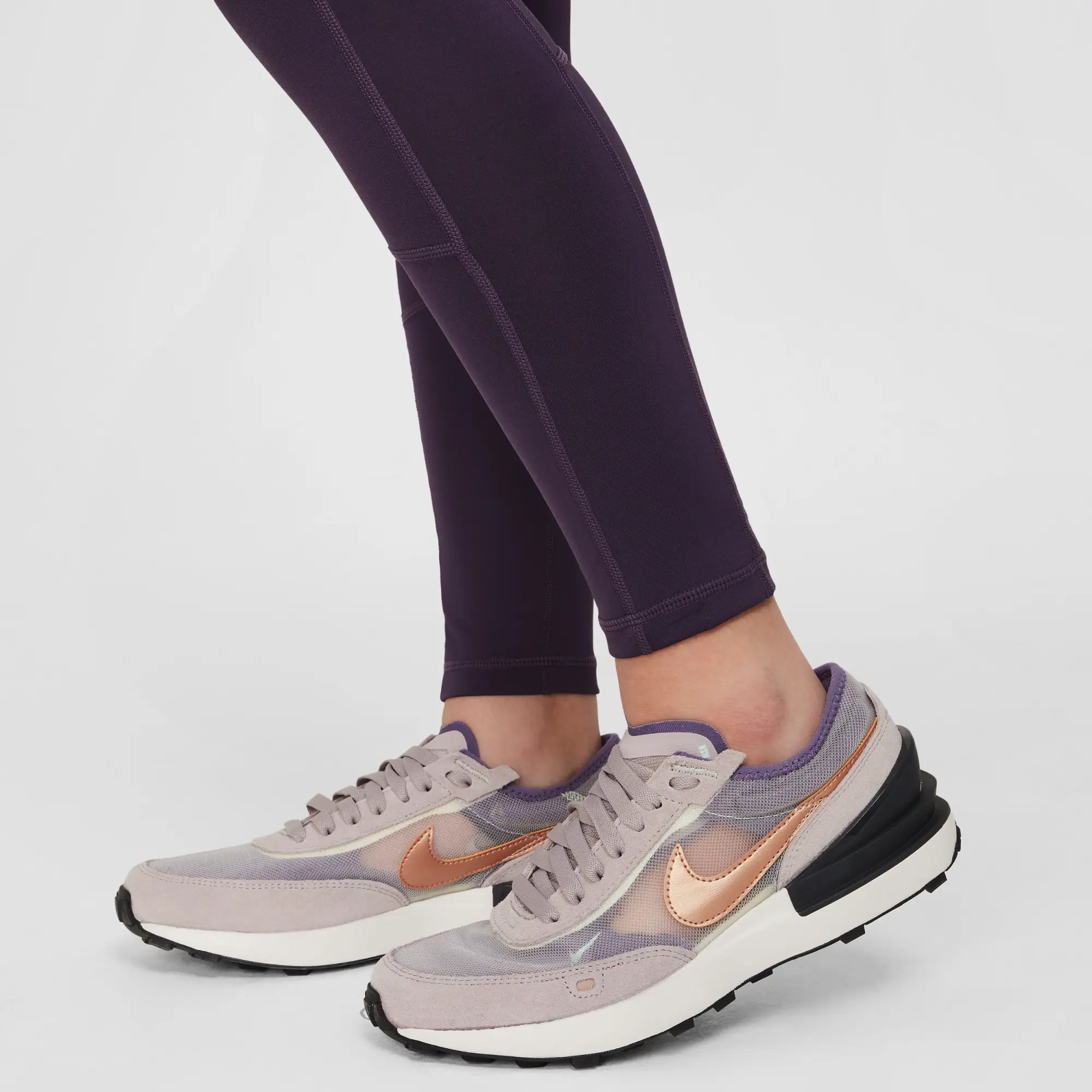 Nike Pro Leak Protection: Period Girls' Dri-FIT Leggings - Purple - Polyester/Elastane