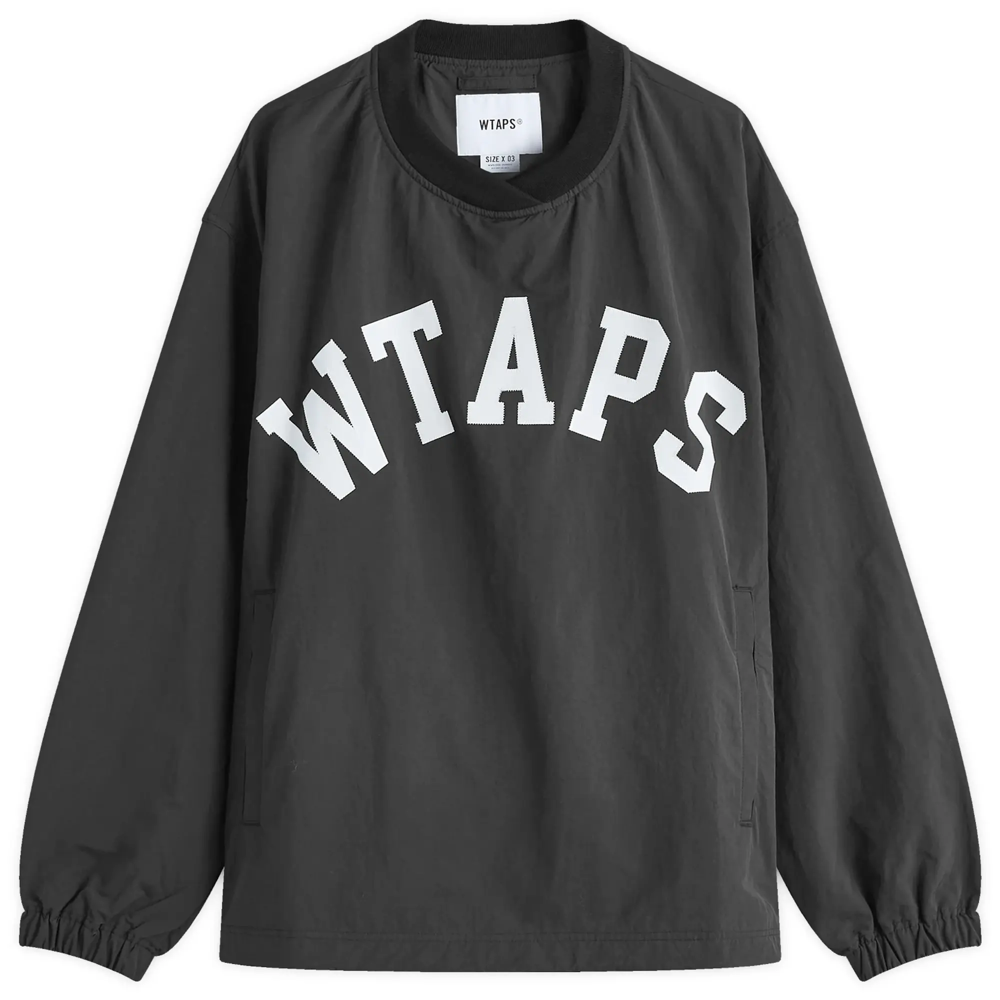 WTAPS Men's 03 Logo Applique Pullover Track Top Black