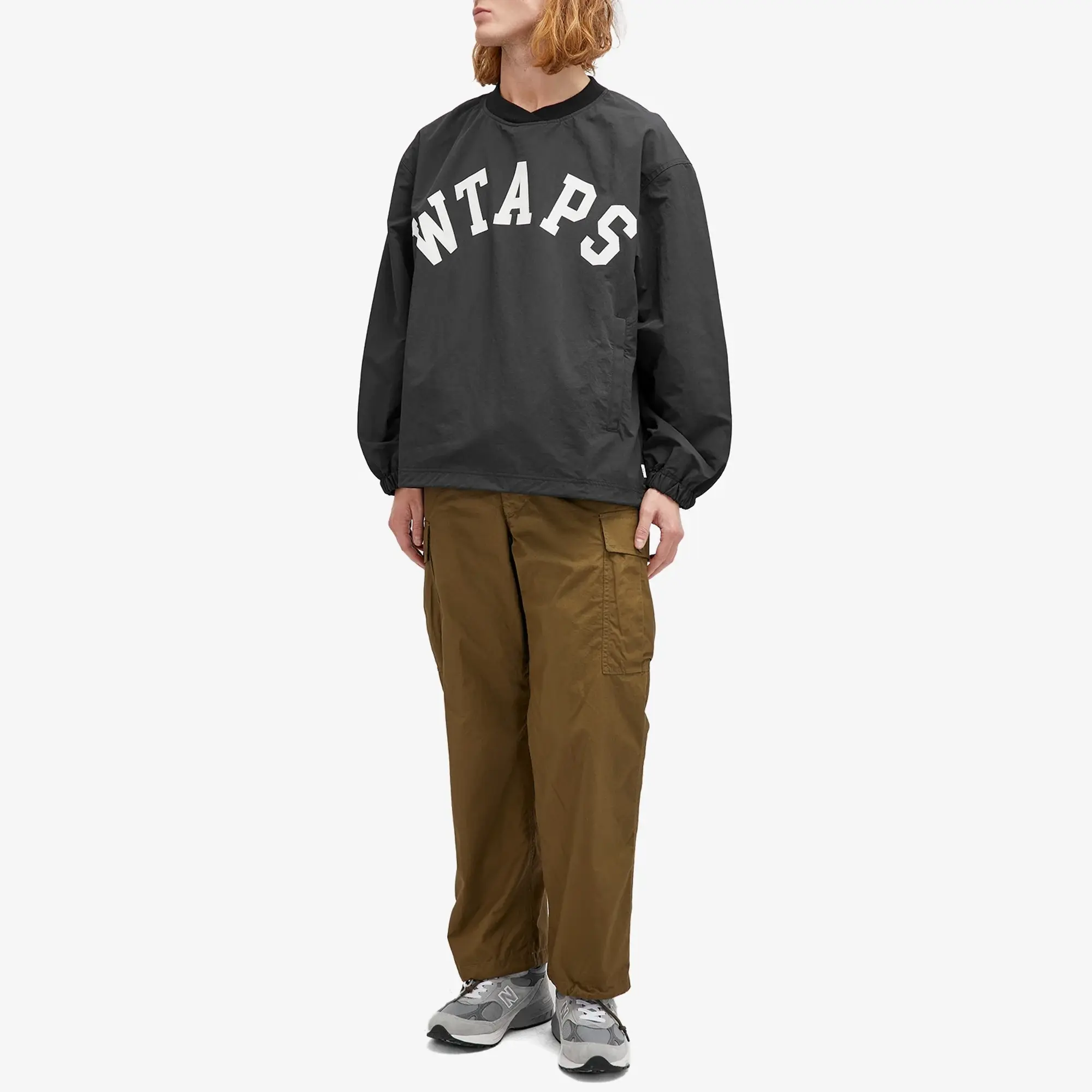 WTAPS Men's 03 Logo Applique Pullover Track Top Black