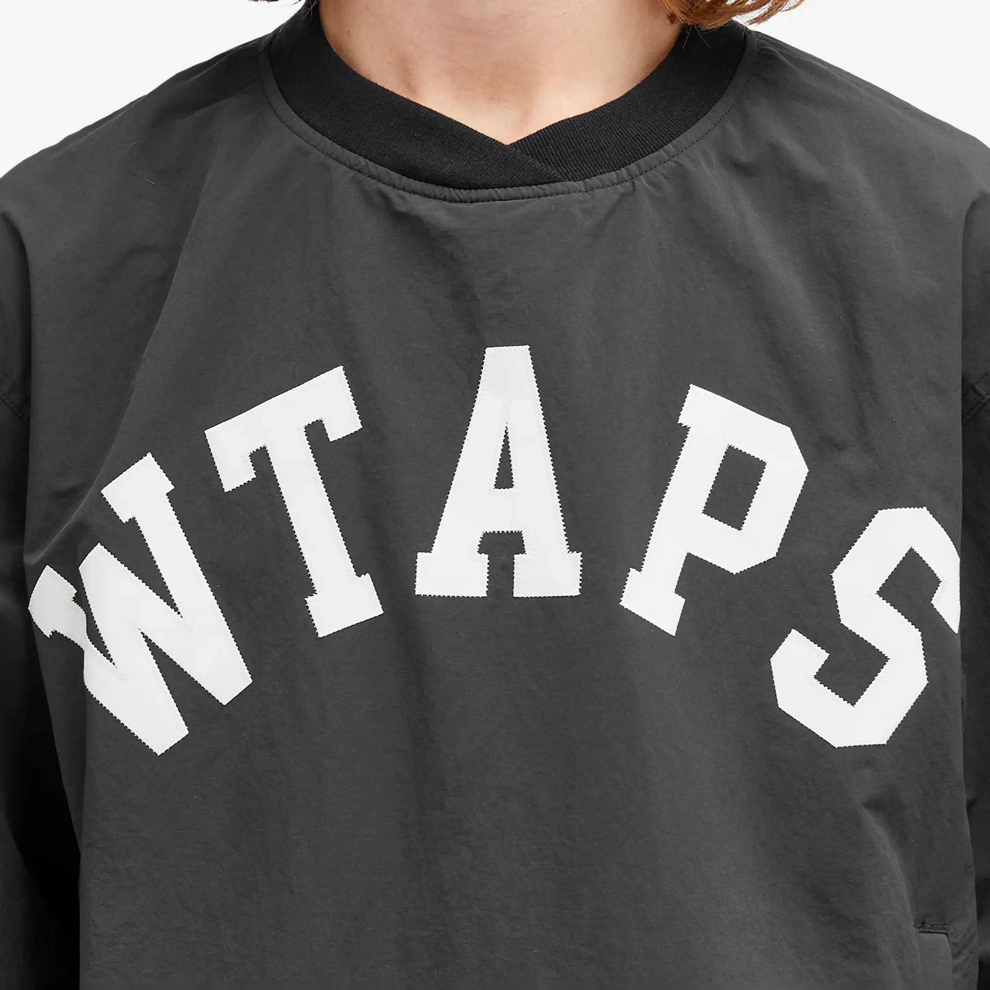 WTAPS Men's 03 Logo Applique Pullover Track Top Black