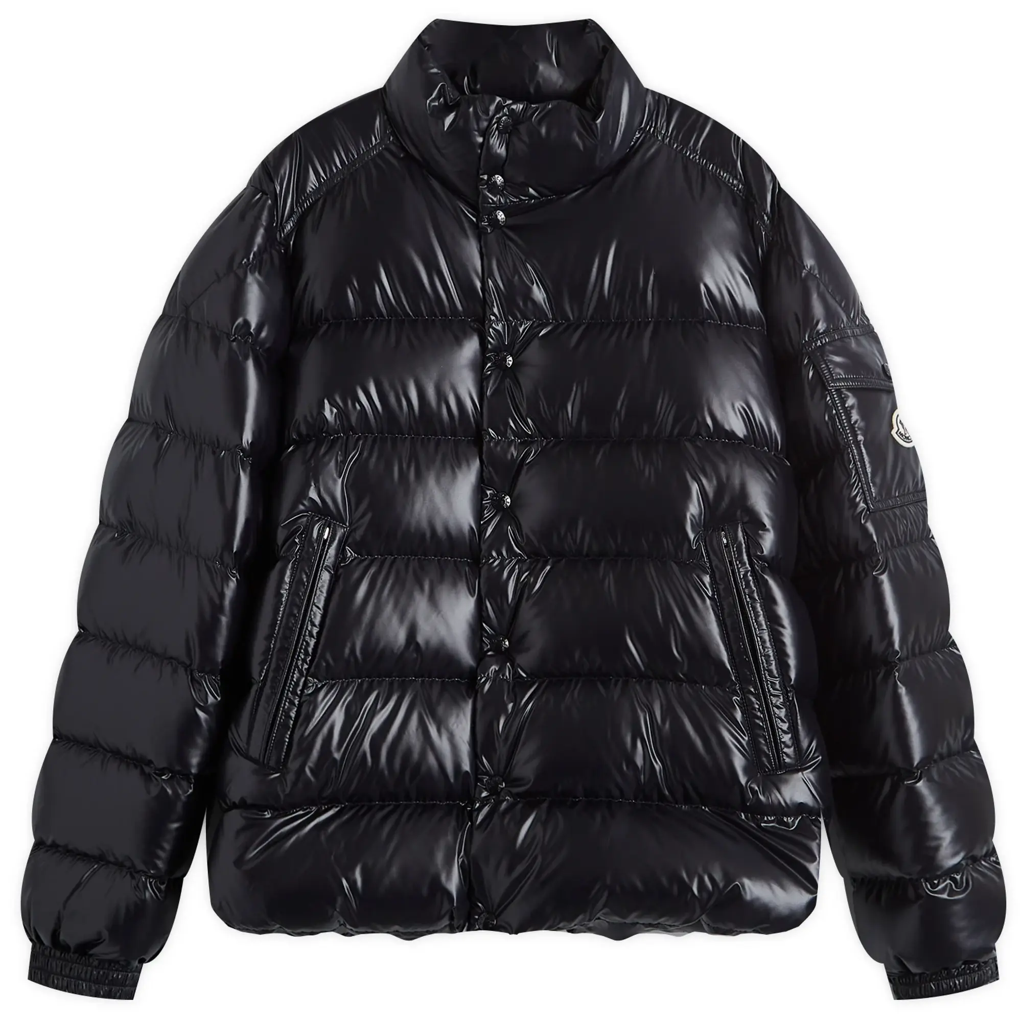 Moncler Men's Lule High Shine Padded Jacket Navy