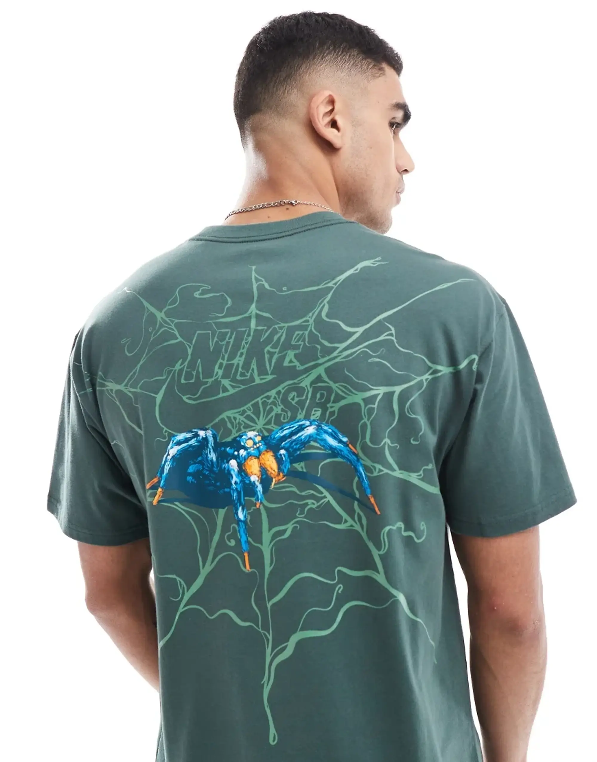 Nike Sb Spider Graphic Graphic T-Shirt In Dark Green