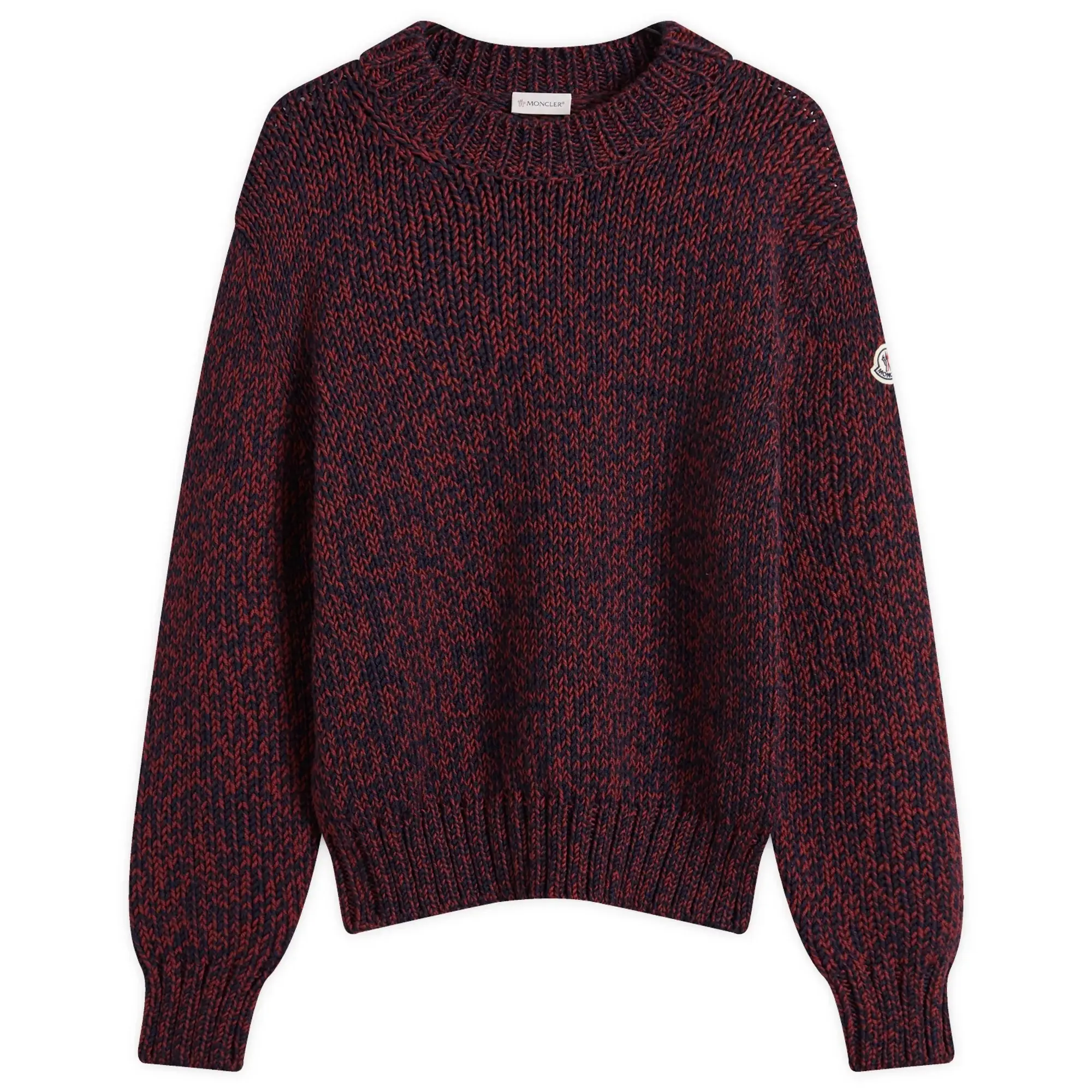 Moncler Men's Crew Neck Sweat Navy/Burgundy