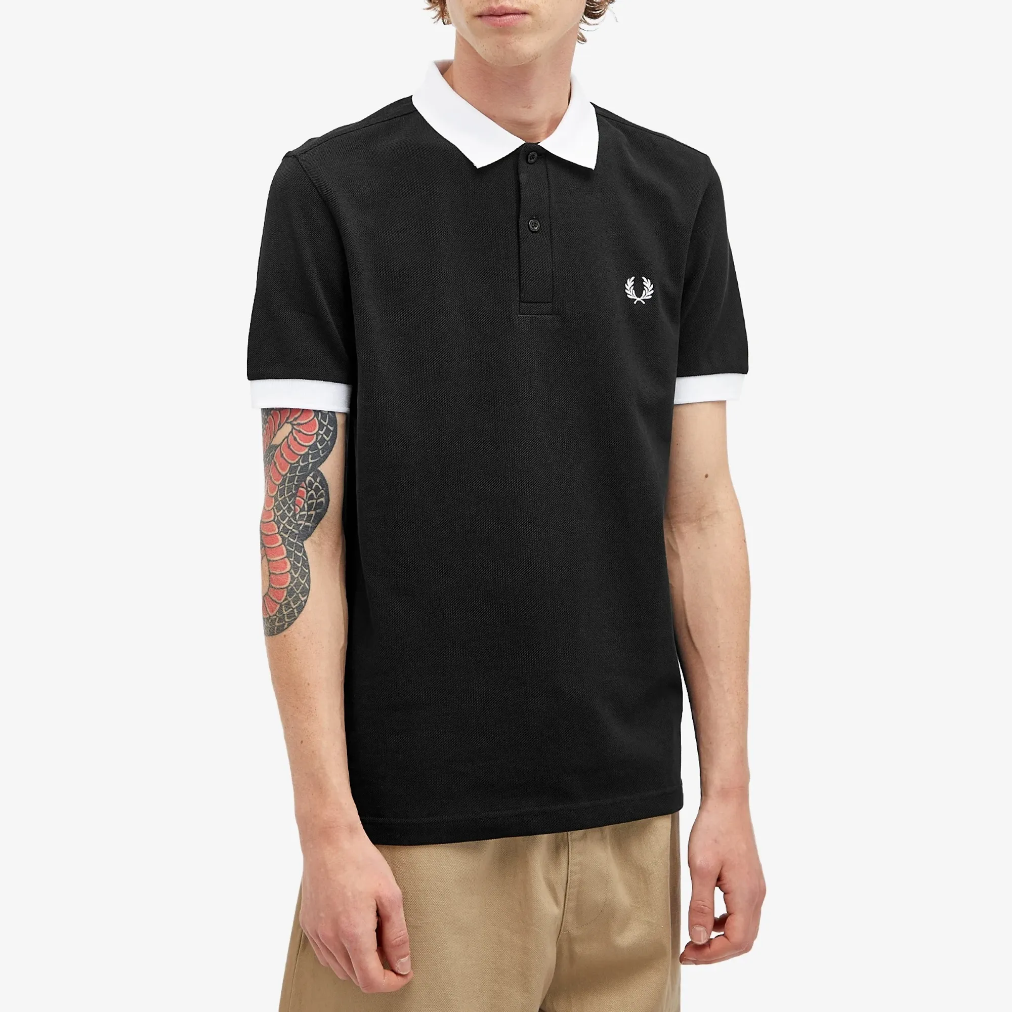 Fred Perry Men's x Mastermind Polo Shirt Black | SM8177-BLK