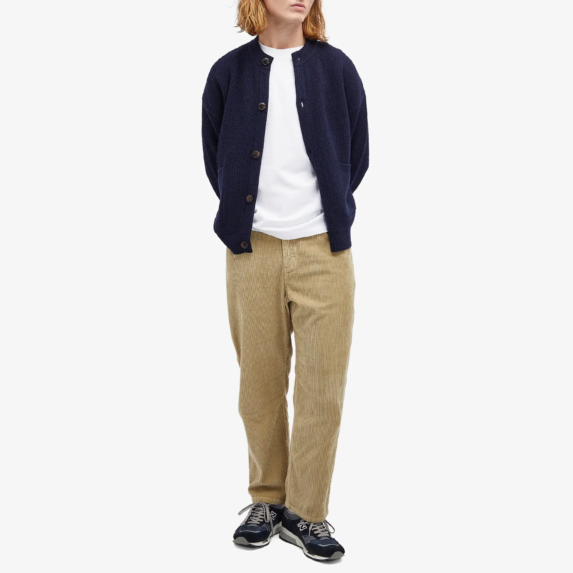 Folk Men's Barrel Leg Pants Stone Heavy Cord