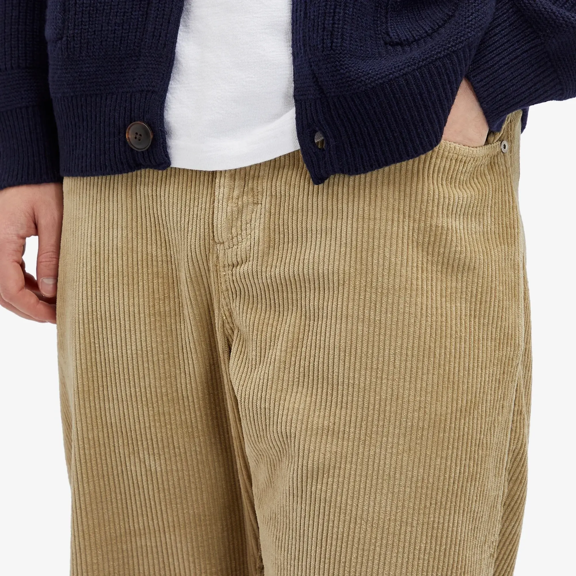 Folk Men's Barrel Leg Pants Stone Heavy Cord