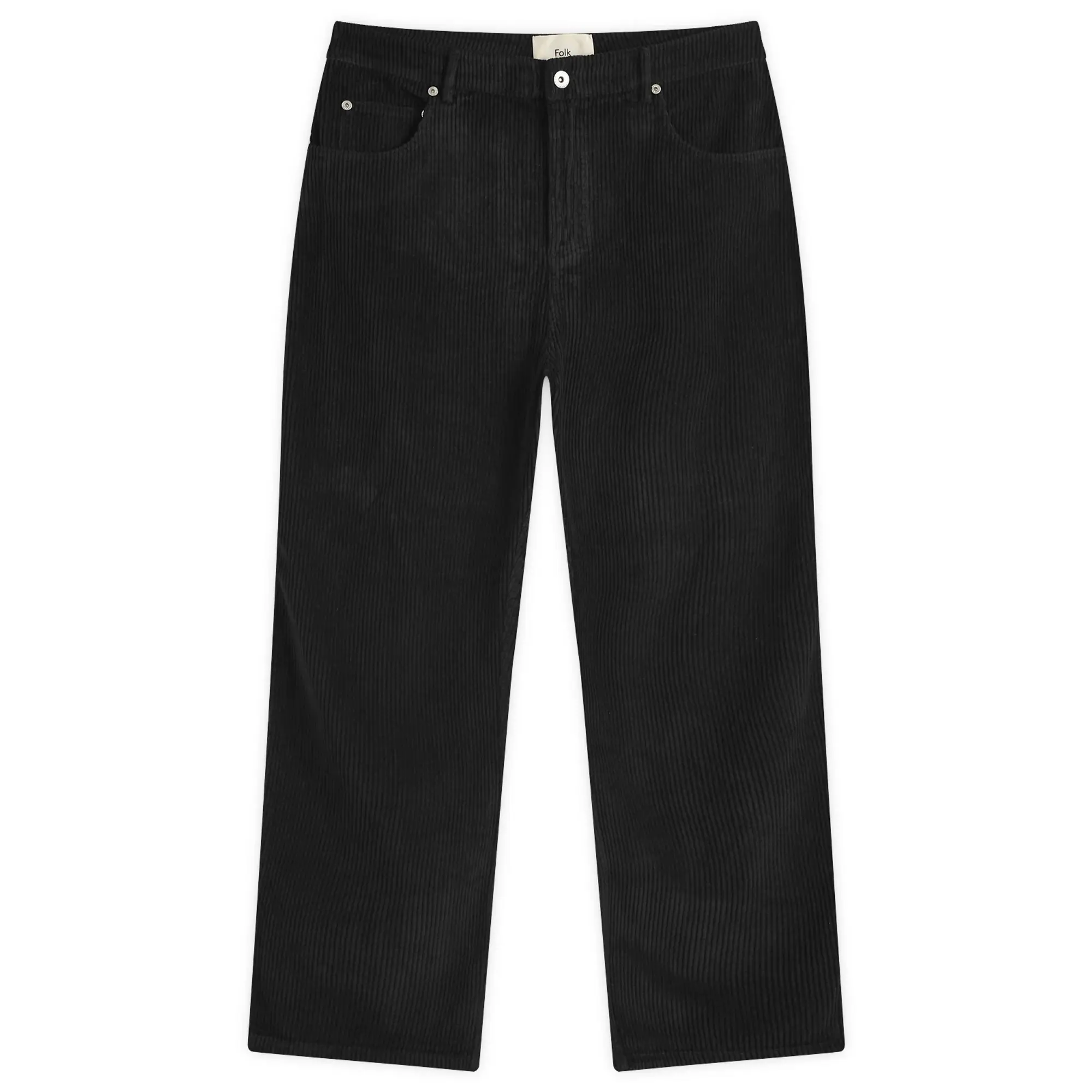 Folk Men's Barrel Leg Pants Black Heavy Cord