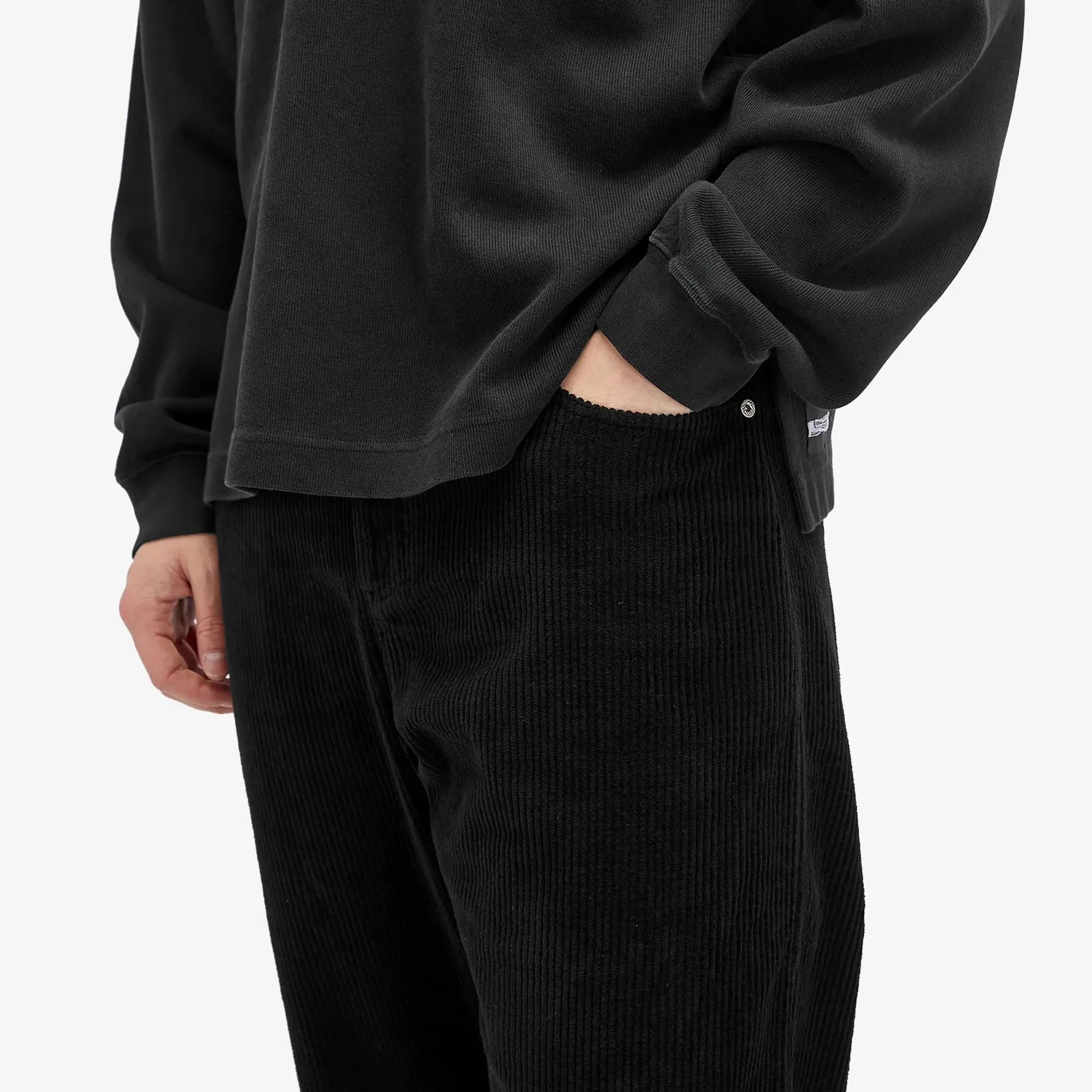 Folk Men's Barrel Leg Pants Black Heavy Cord