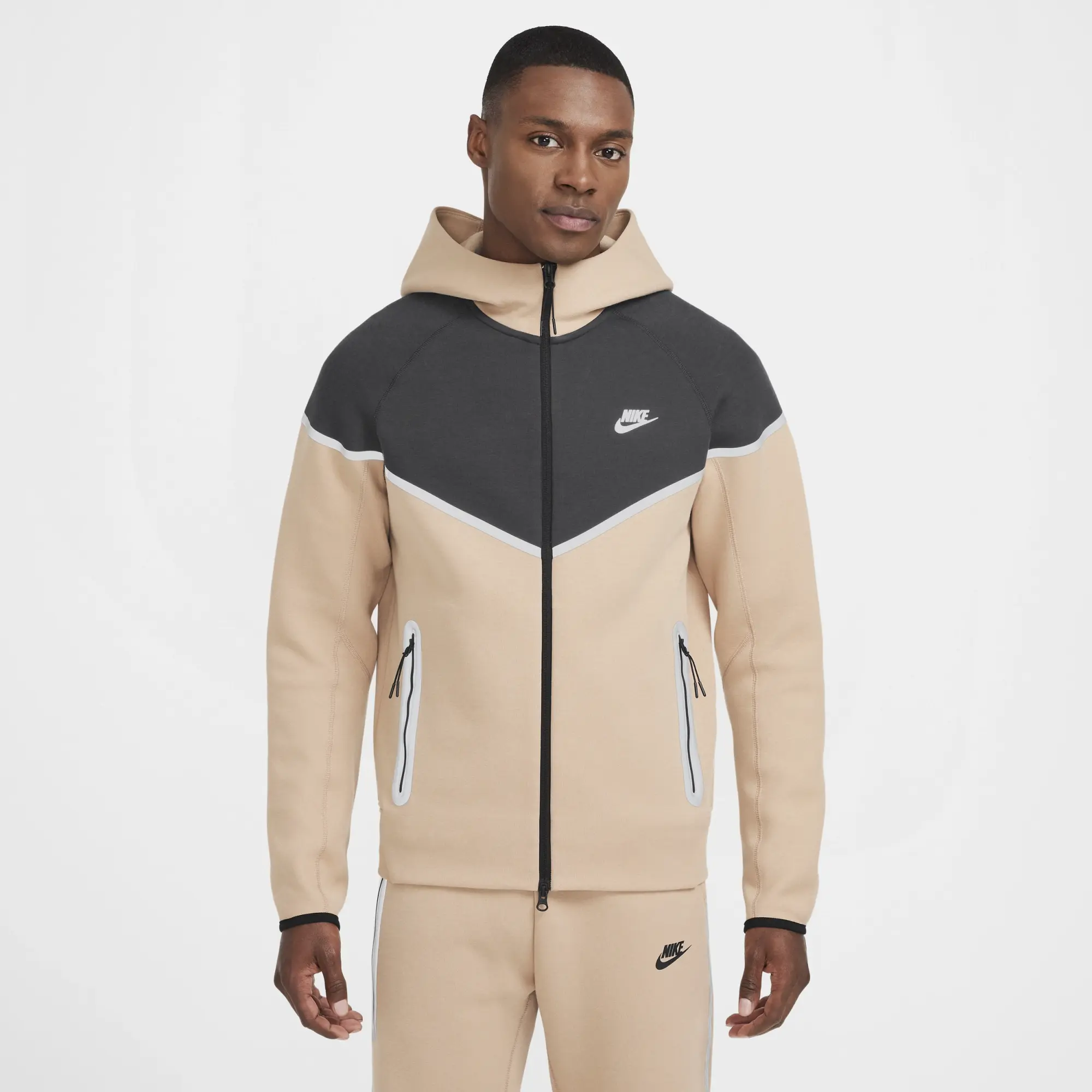 Nike Tech Windrunner Men's Fleece Full-Zip Jacket - Brown - Cotton/Polyester