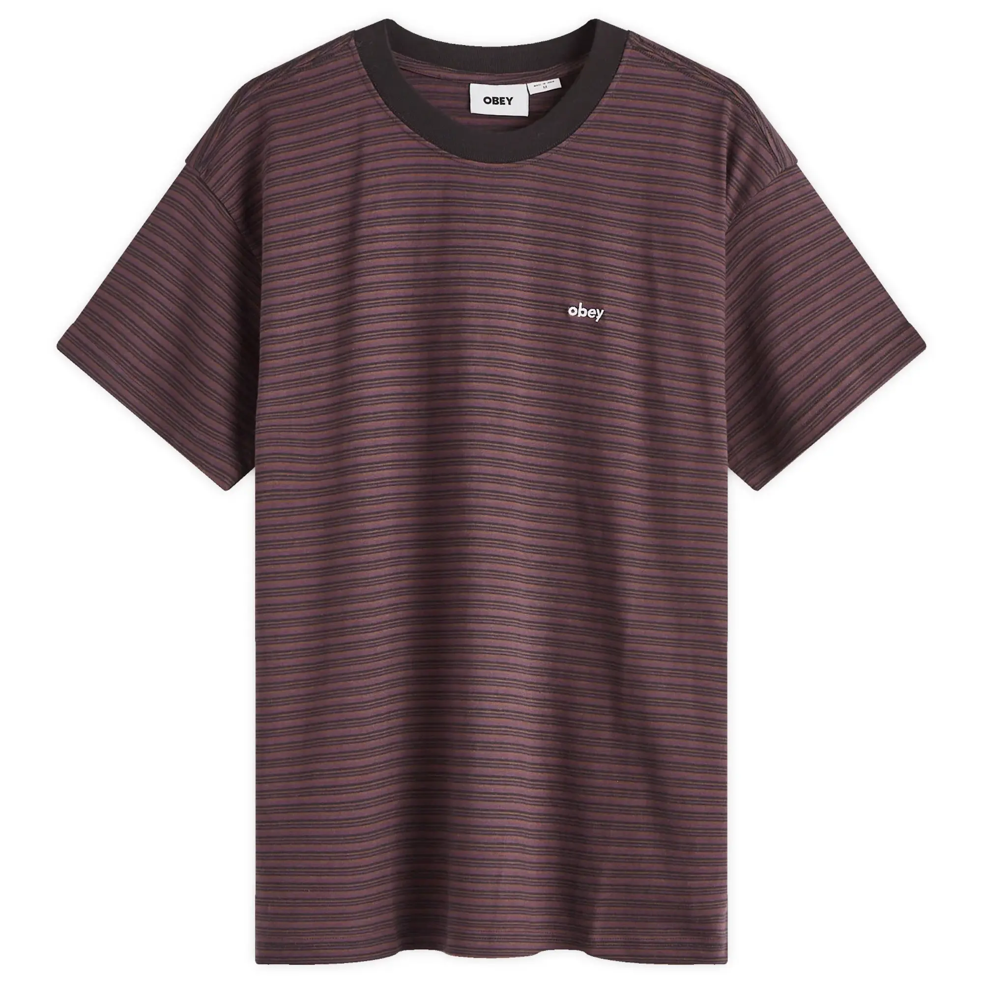 Obey Men's Relocated Stripe T-Shirt Black Multi