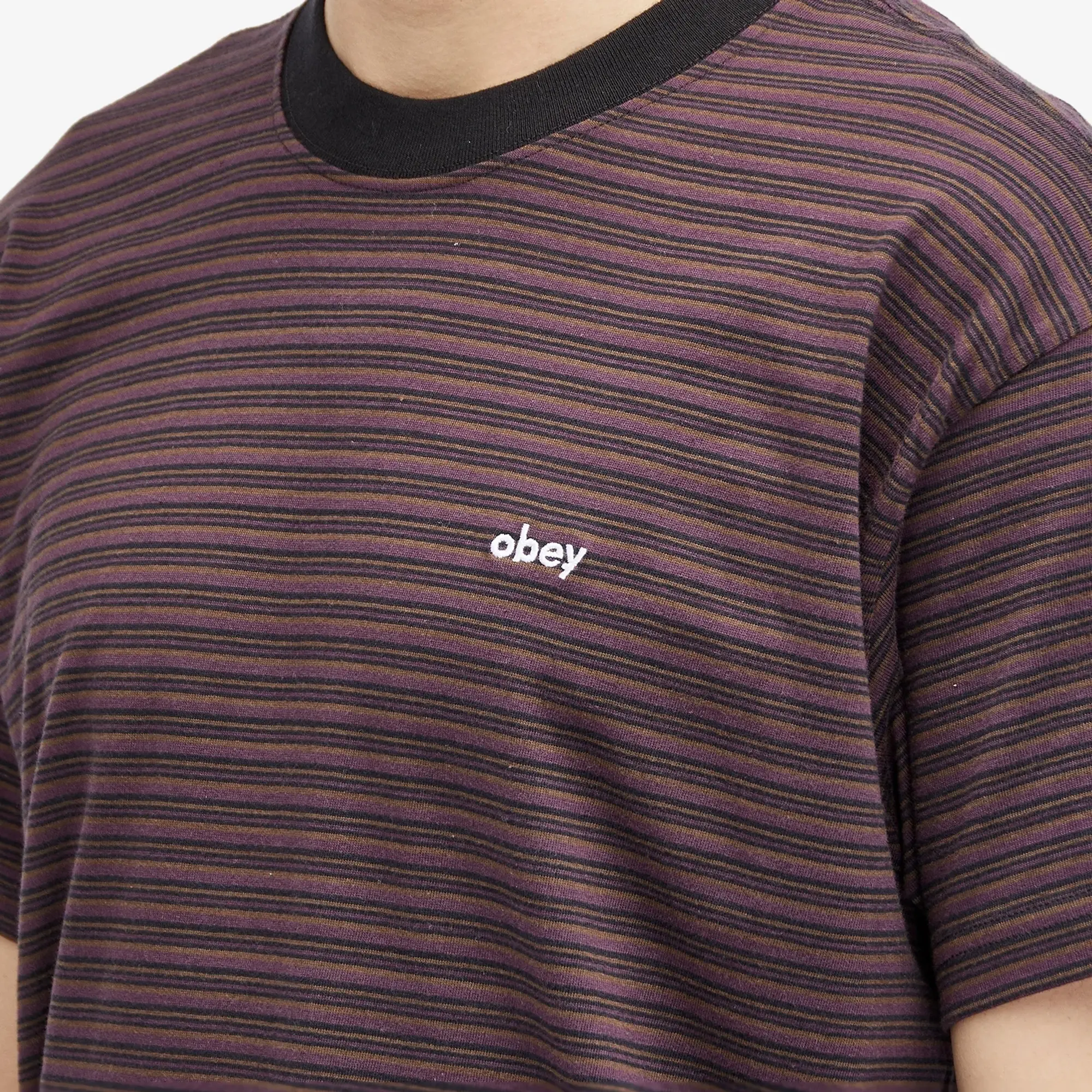 Obey Men's Relocated Stripe T-Shirt Black Multi