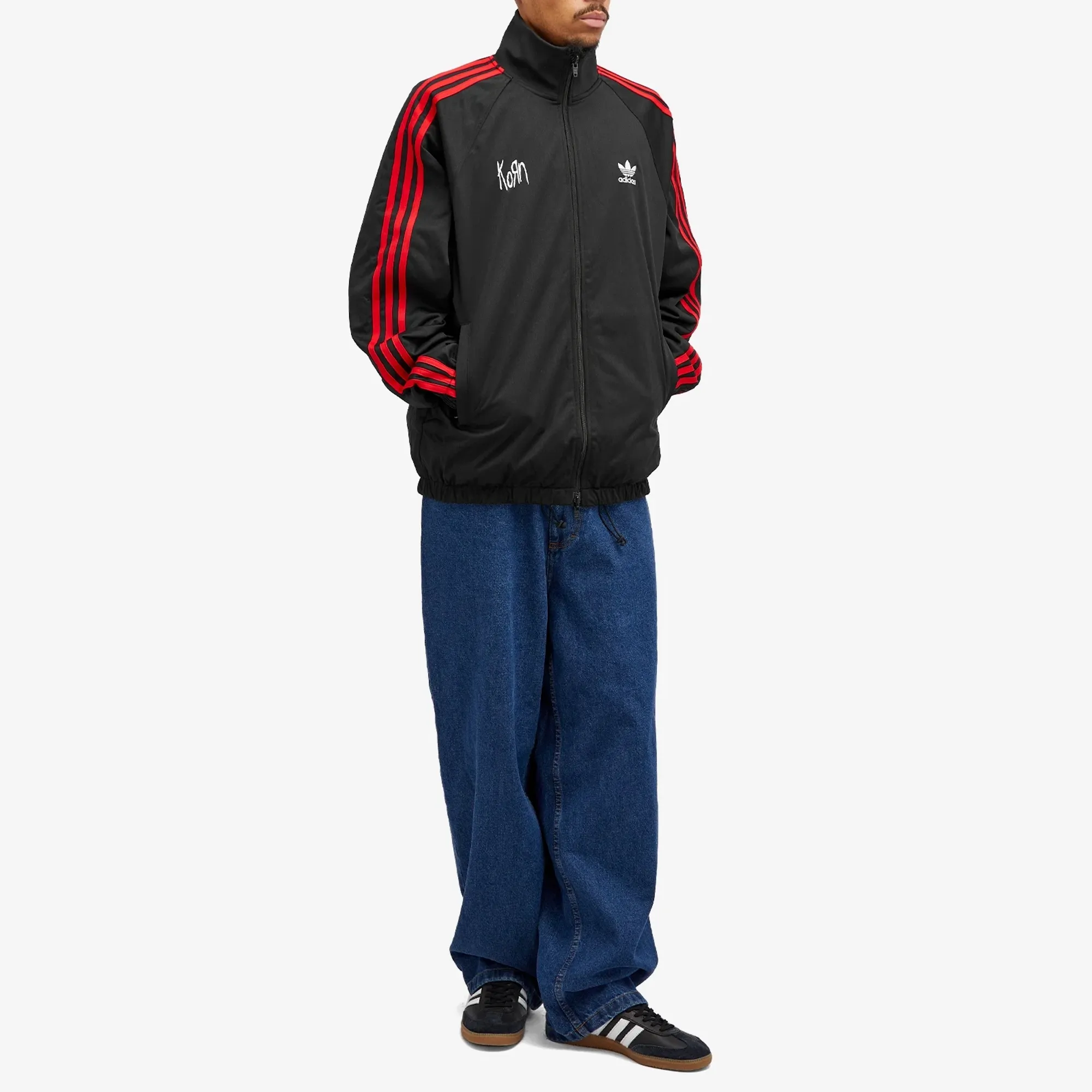 adidas Originals x Korn 3-Stripes Reversible Track Top, Black