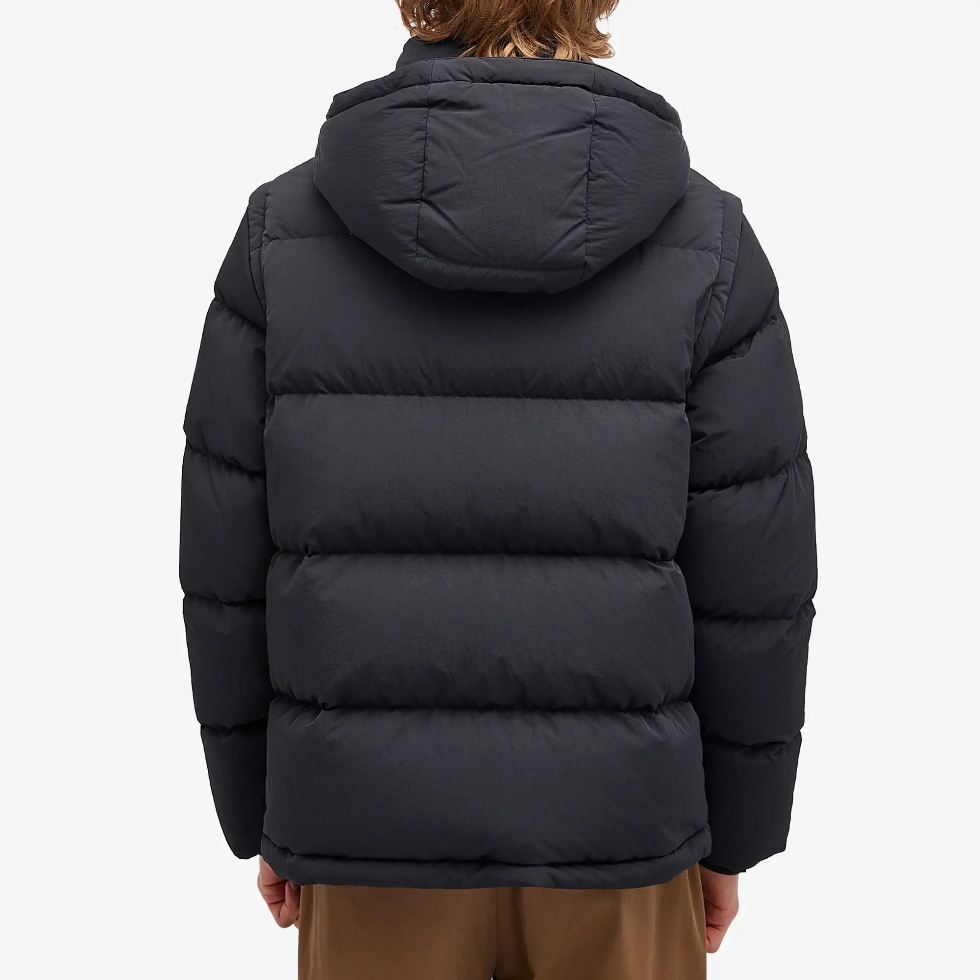 Burberry Men's Check Hood Puffer Jacket Black/Charcoal