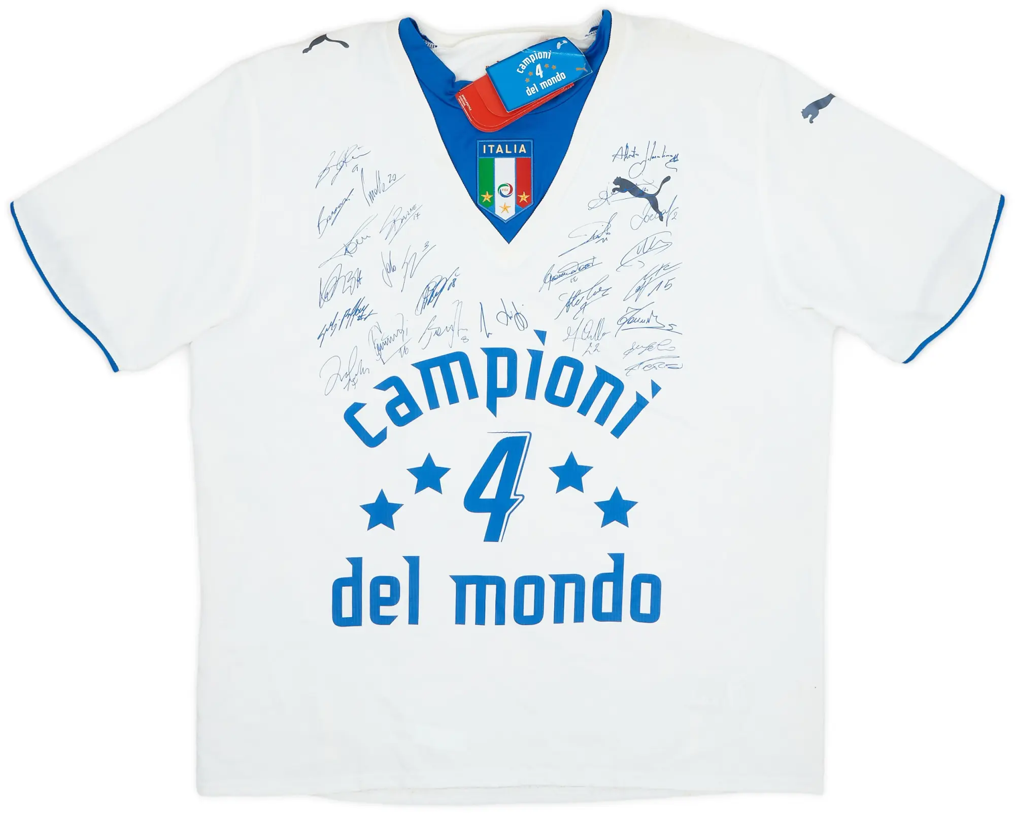 Puma 2006 Italy 'Campioni del Mondo' 'Signed' Away Shirt (XL)