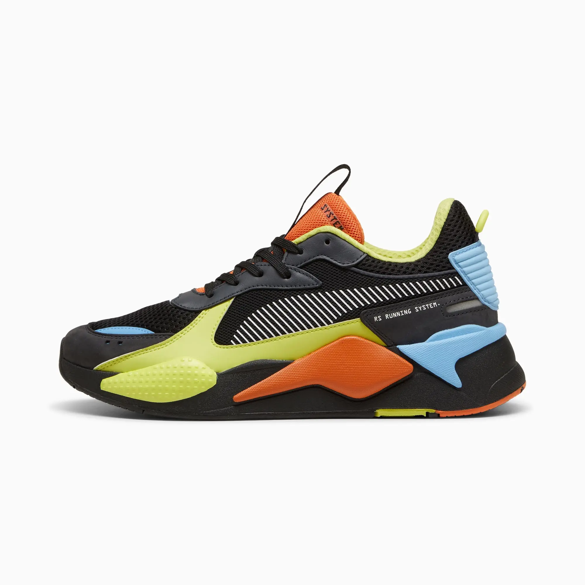 PUMA RS-X Toys Trainers, Black/Lime Sheen