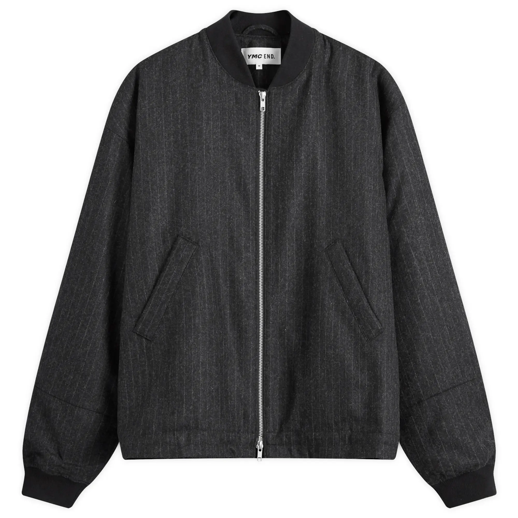 END. x YMC Basement Bomber Pewter Chalkstripe