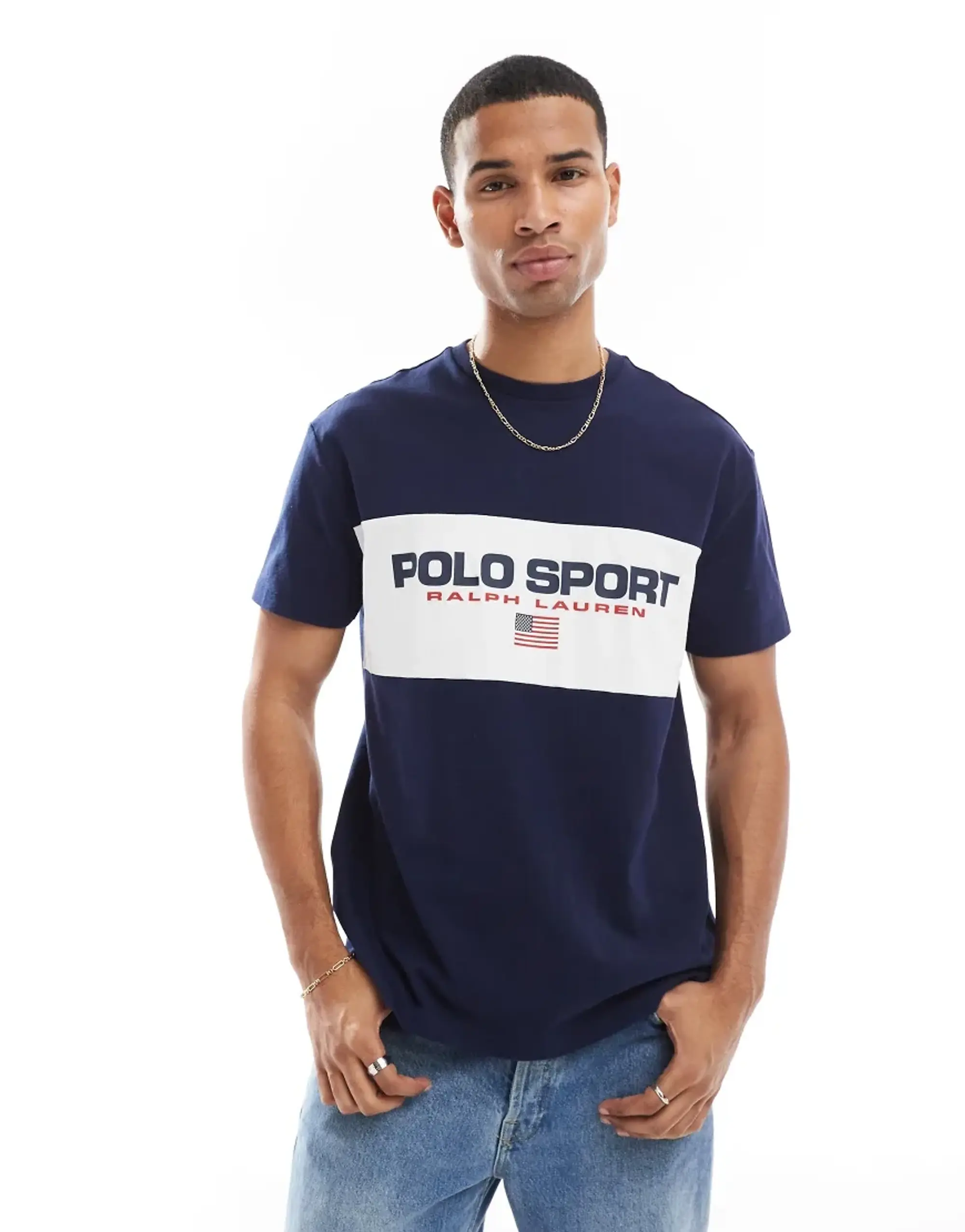 Polo Ralph Lauren Sports Capsule Logo T-Shirt In Navy