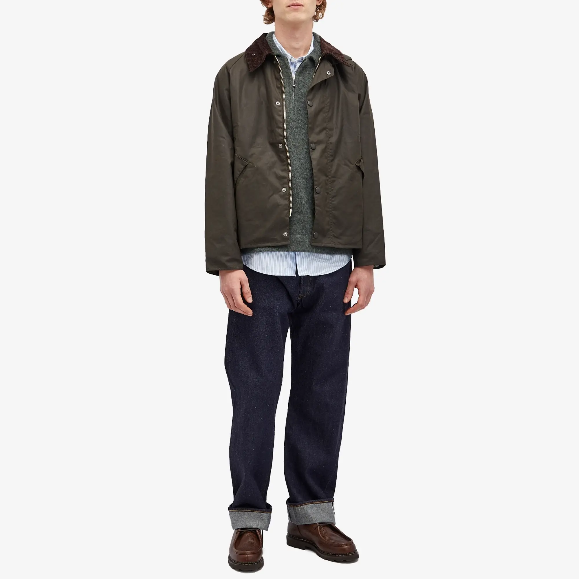 Barbour Men's OS Transport Wax Jacket Olive
