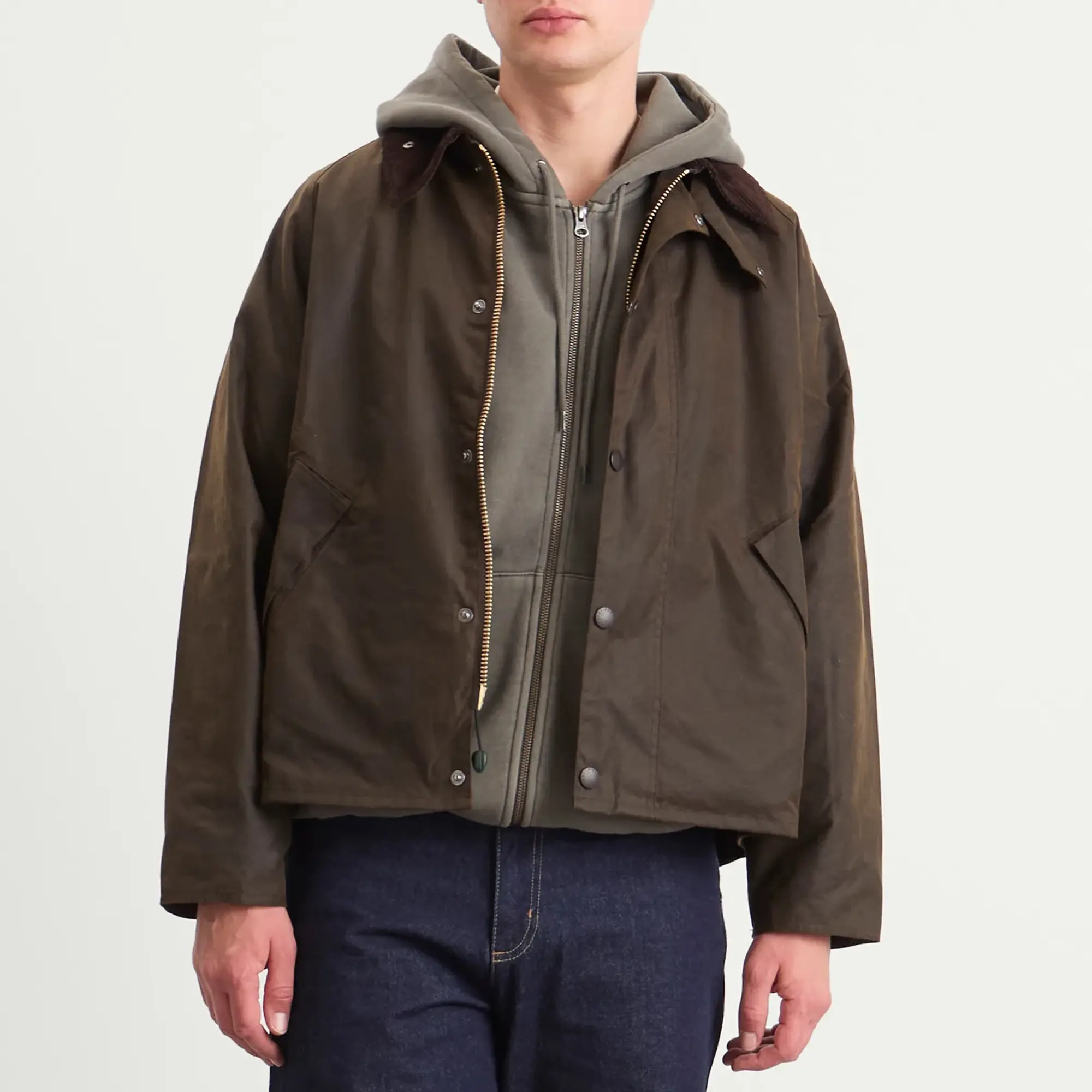Barbour Men's OS Transport Wax Jacket Olive