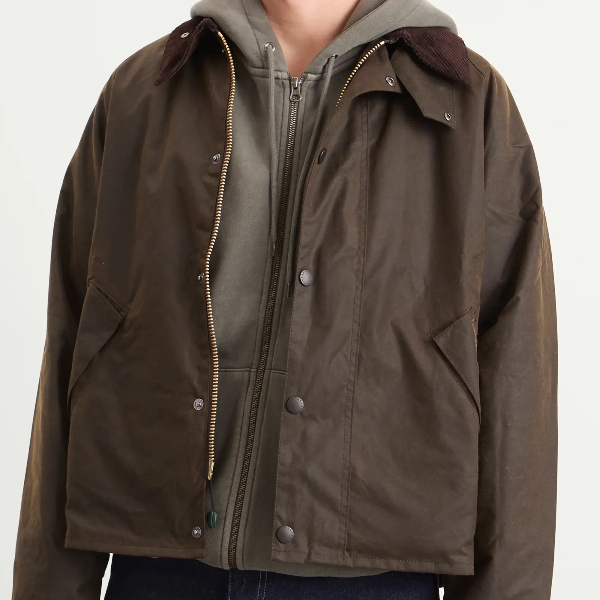 Barbour Men's OS Transport Wax Jacket Olive