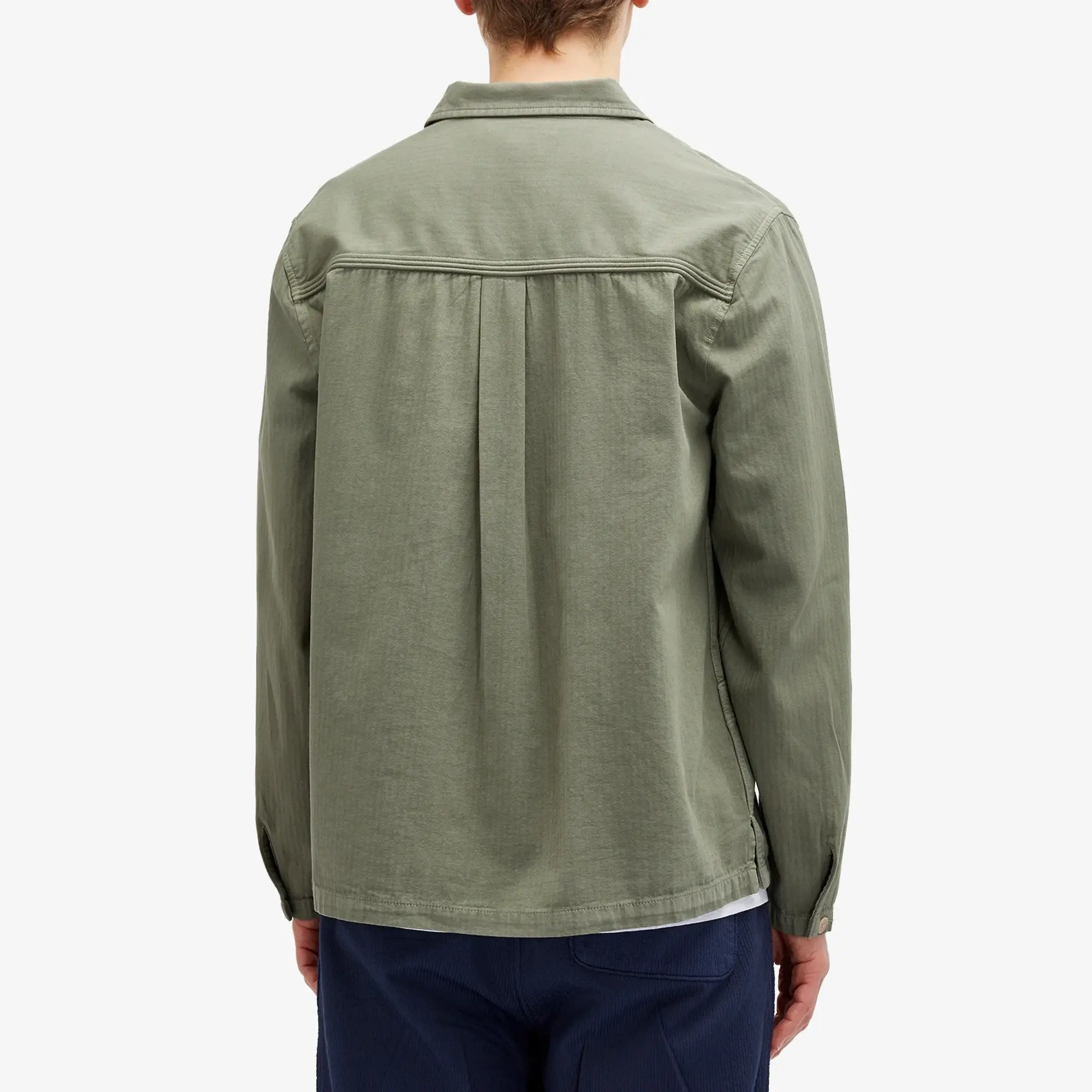 Folk Men's Meyer Shirt Jacket Dark Sage Herringbone