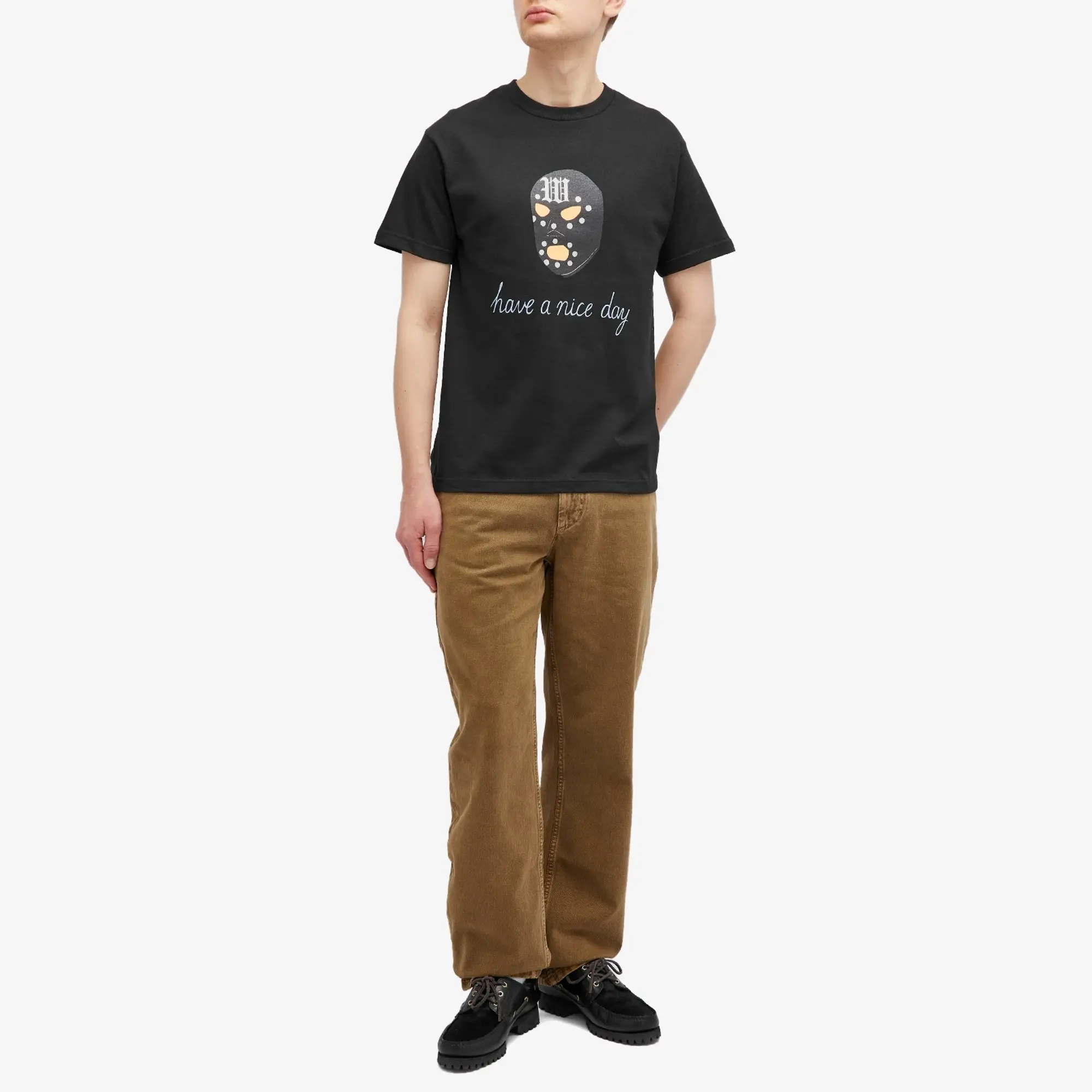 Wacko Maria Men's Type-1 Have A Nice Day T-Shirt Black
