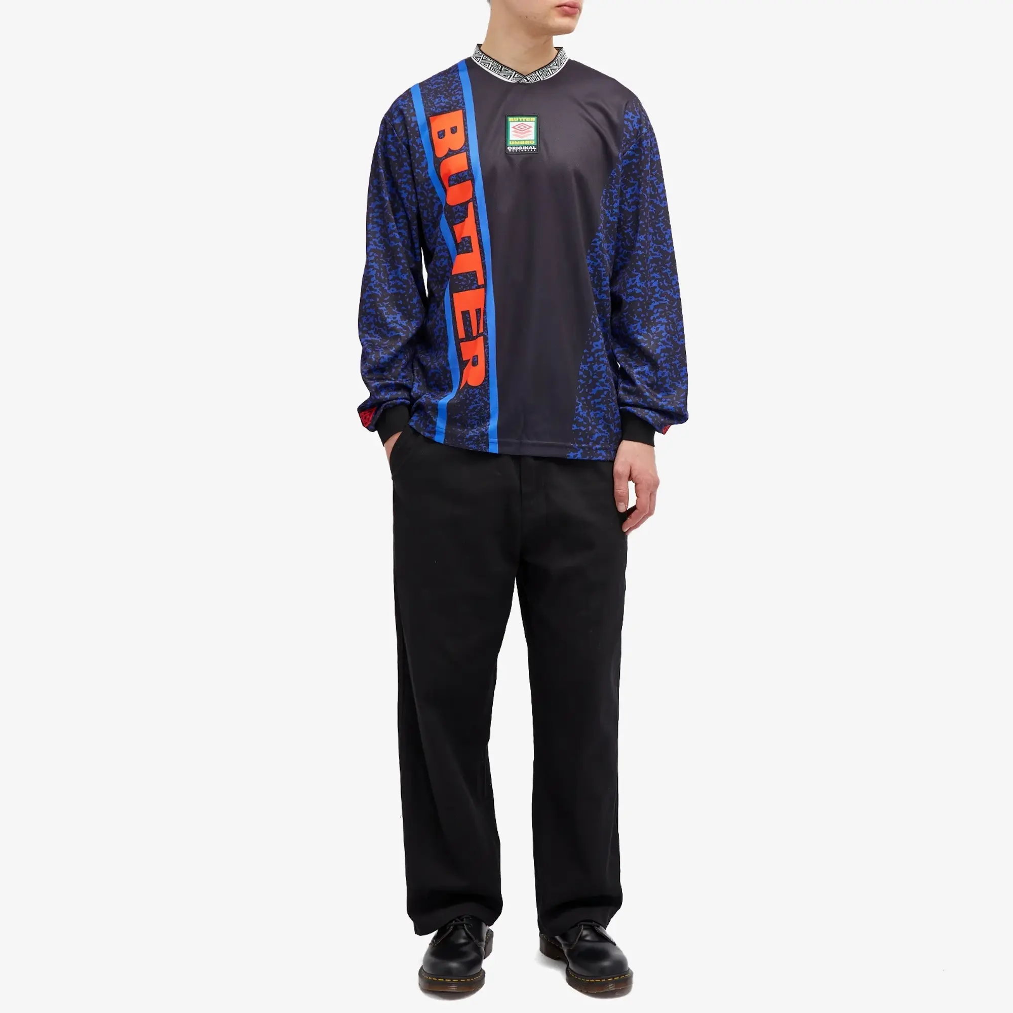 Butter Goods Men's x Umbro Goalie Long Sleeve Jersey Black / Blue