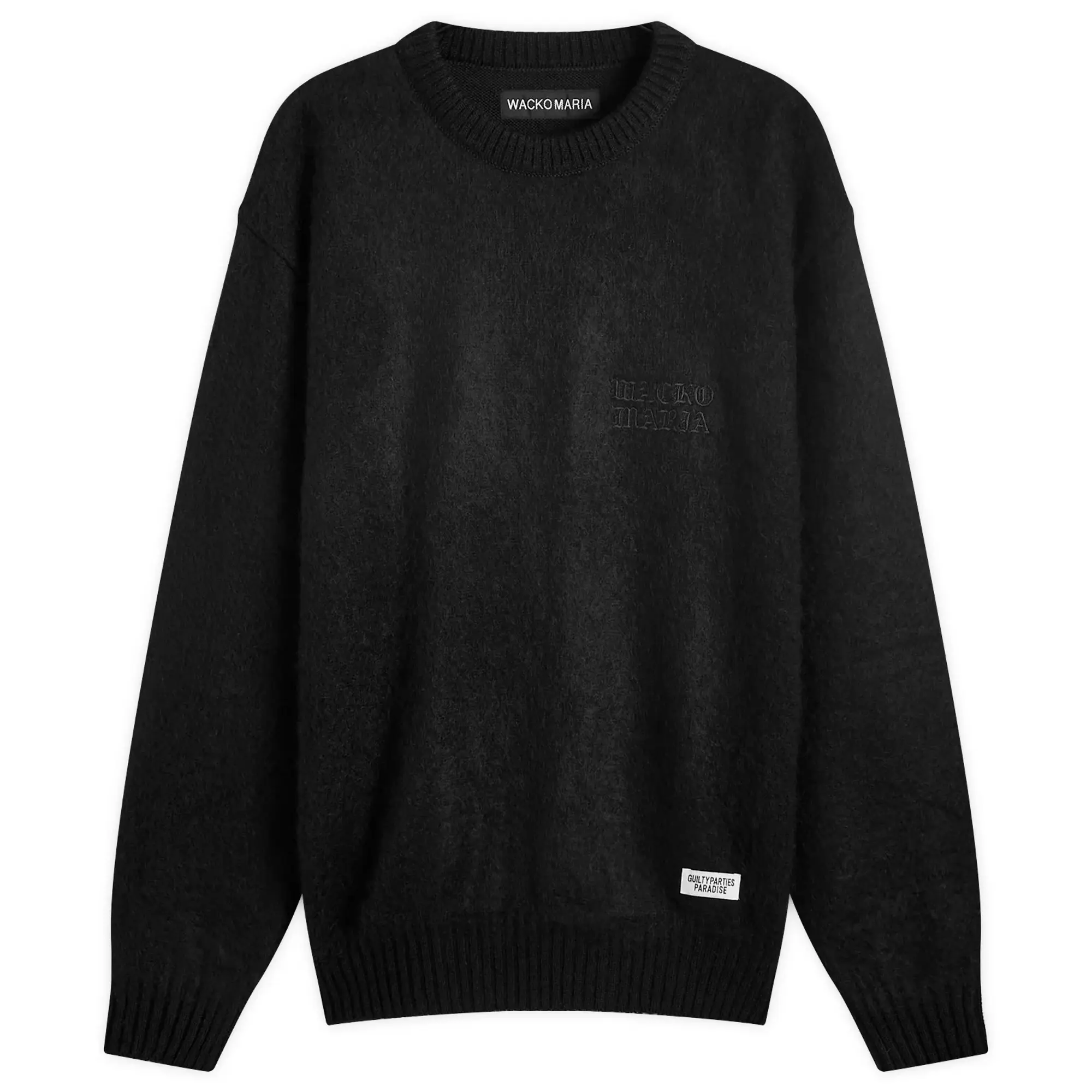 Wacko Maria Men's Logo Mohair Sweater Black