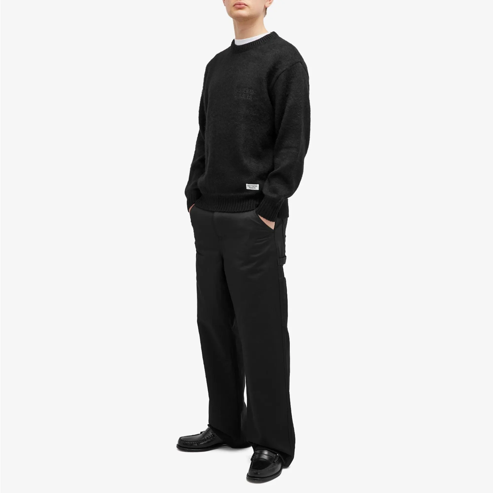 Wacko Maria Men's Logo Mohair Sweater Black