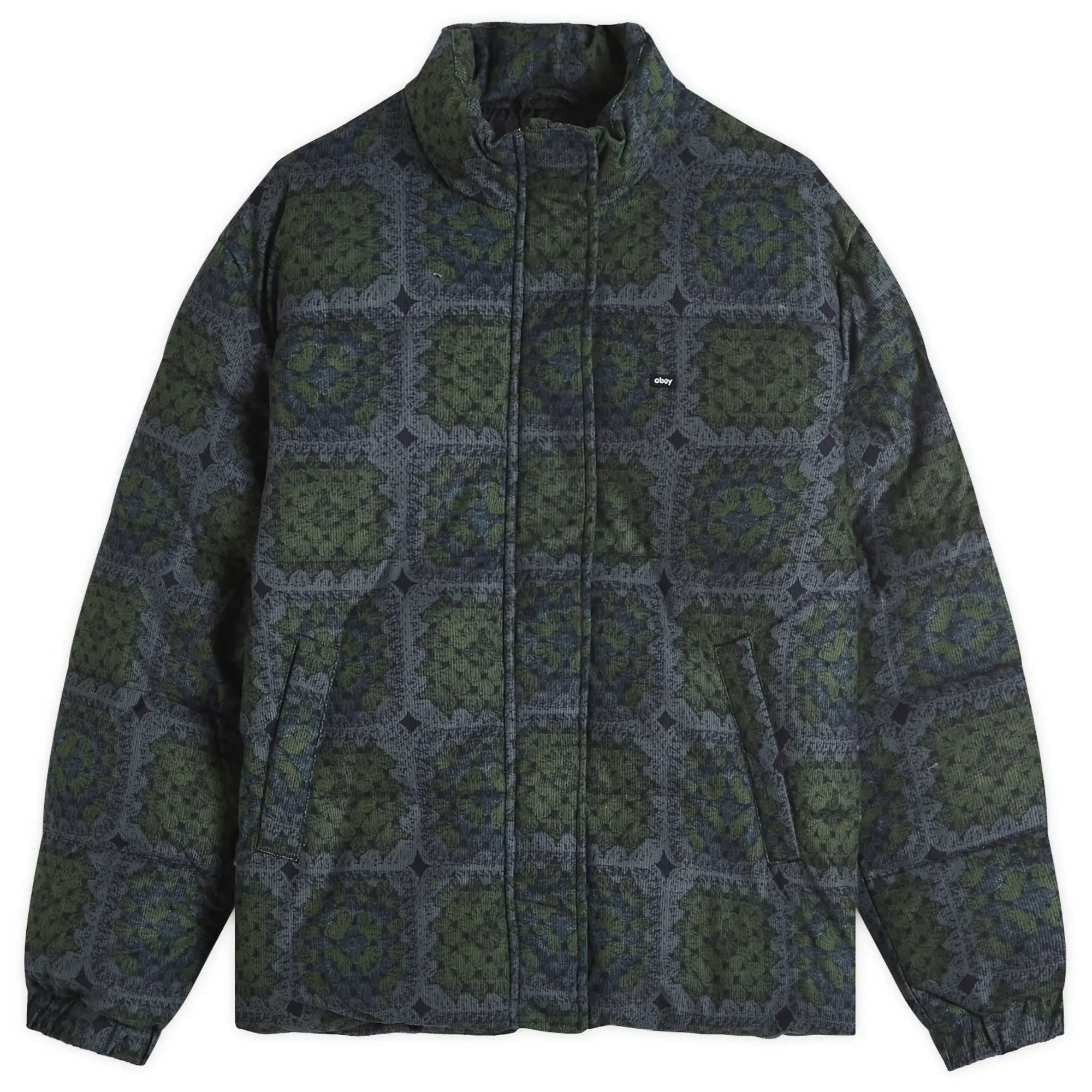 Obey Women's Tappi Puffer Jacket Olive Multi