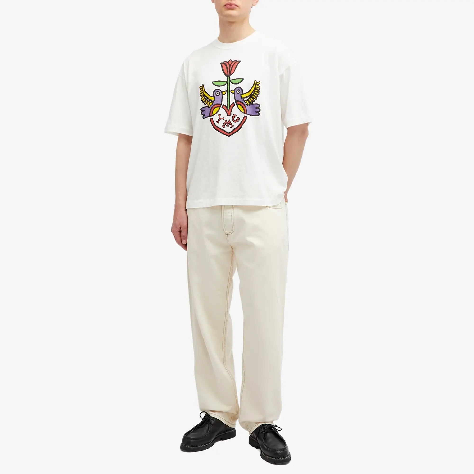 YMC Men's Tattoo Triple T-Shirt Off White