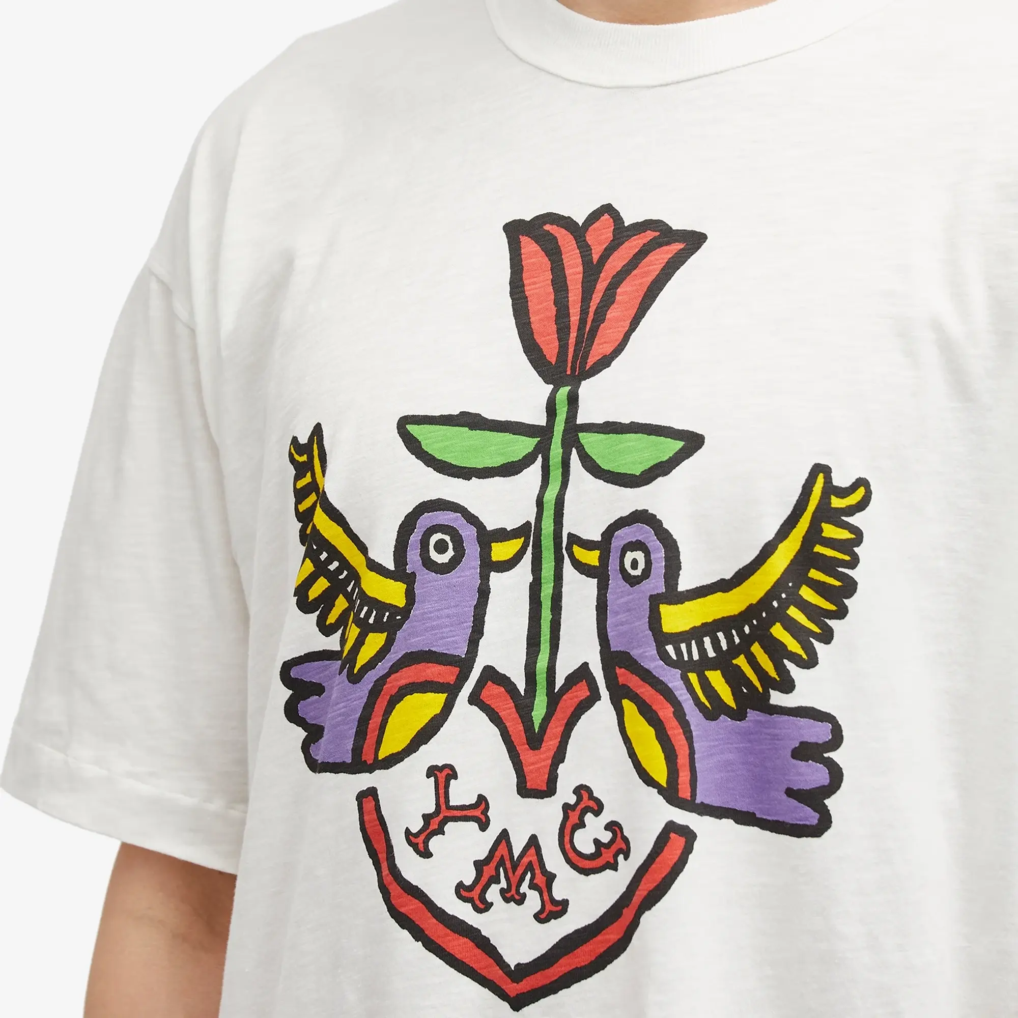YMC Men's Tattoo Triple T-Shirt Off White