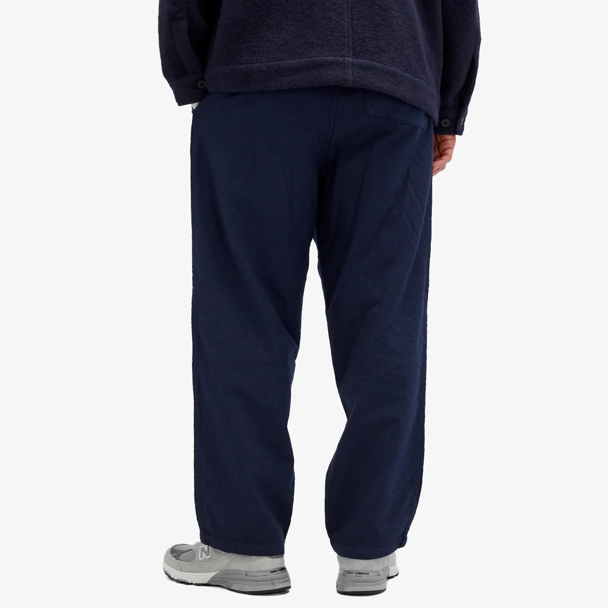 Folk Men's Wide Fit Trousers Navy Topstitch