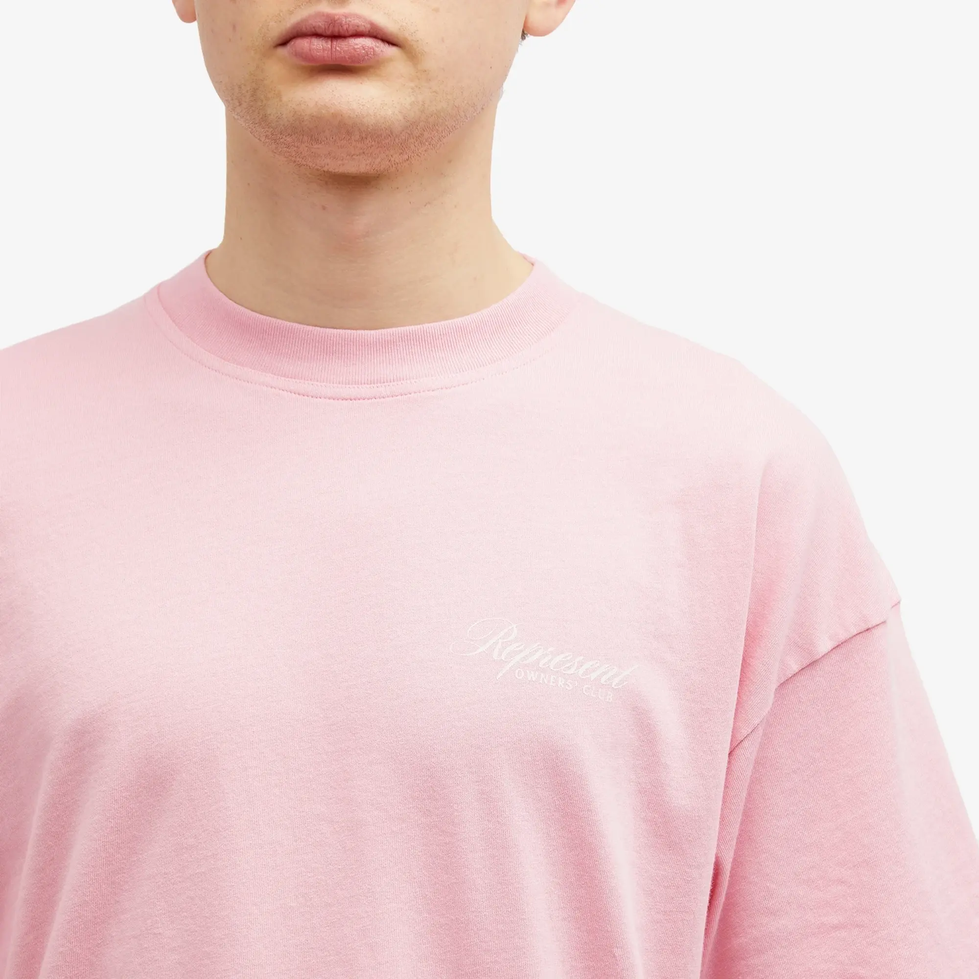 Represent Men's Owners Club Script T-Shirt Pink