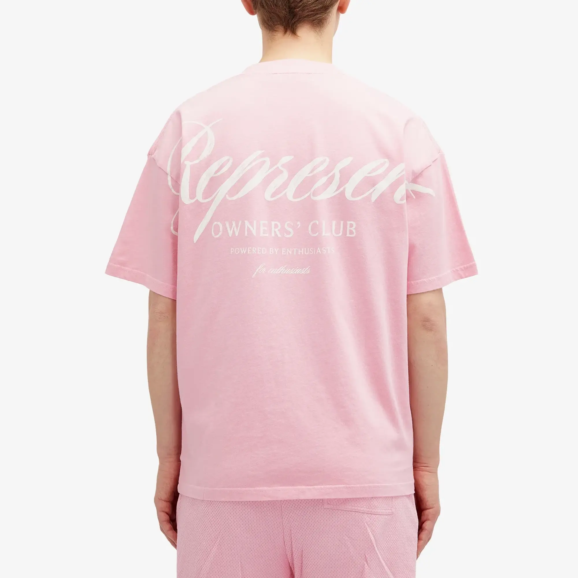 Represent Men's Owners Club Script T-Shirt Pink