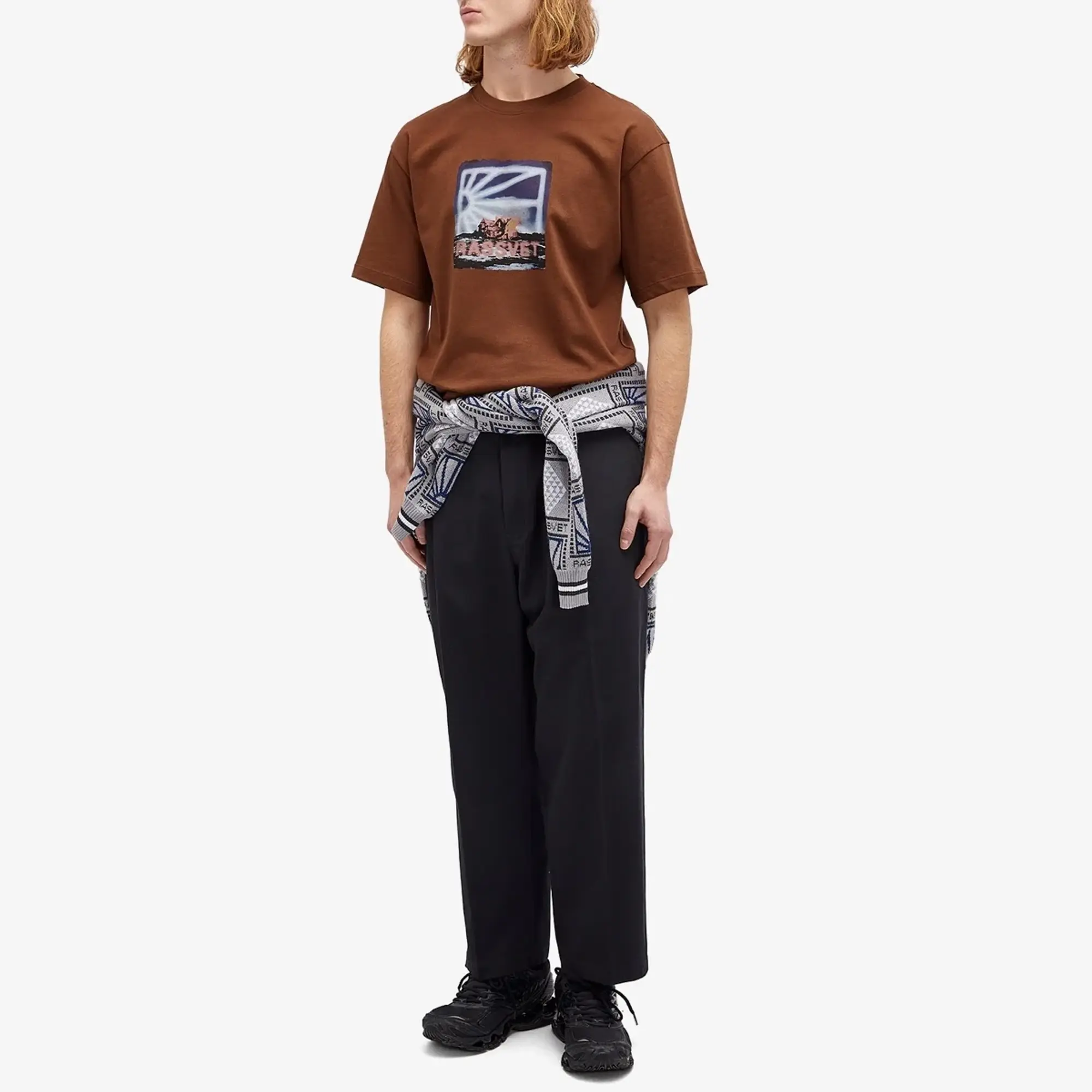RASSVET Men's On Fire T-Shirt Brown