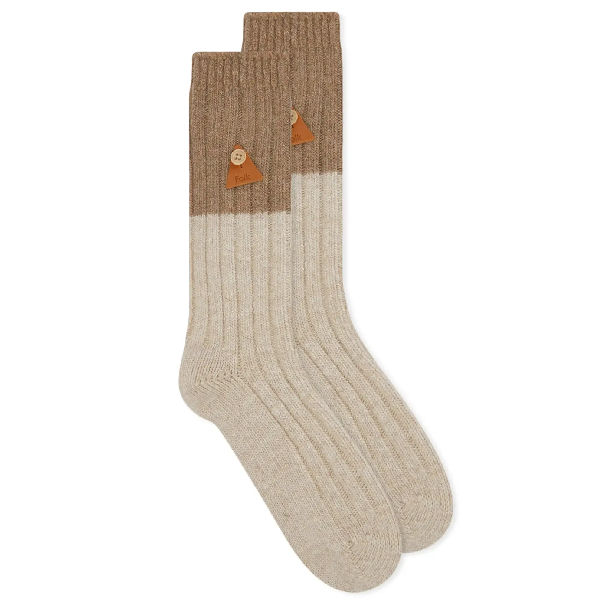 Asics Folk Men's 2 Tone Wool Socks Ecru Mouse Mix