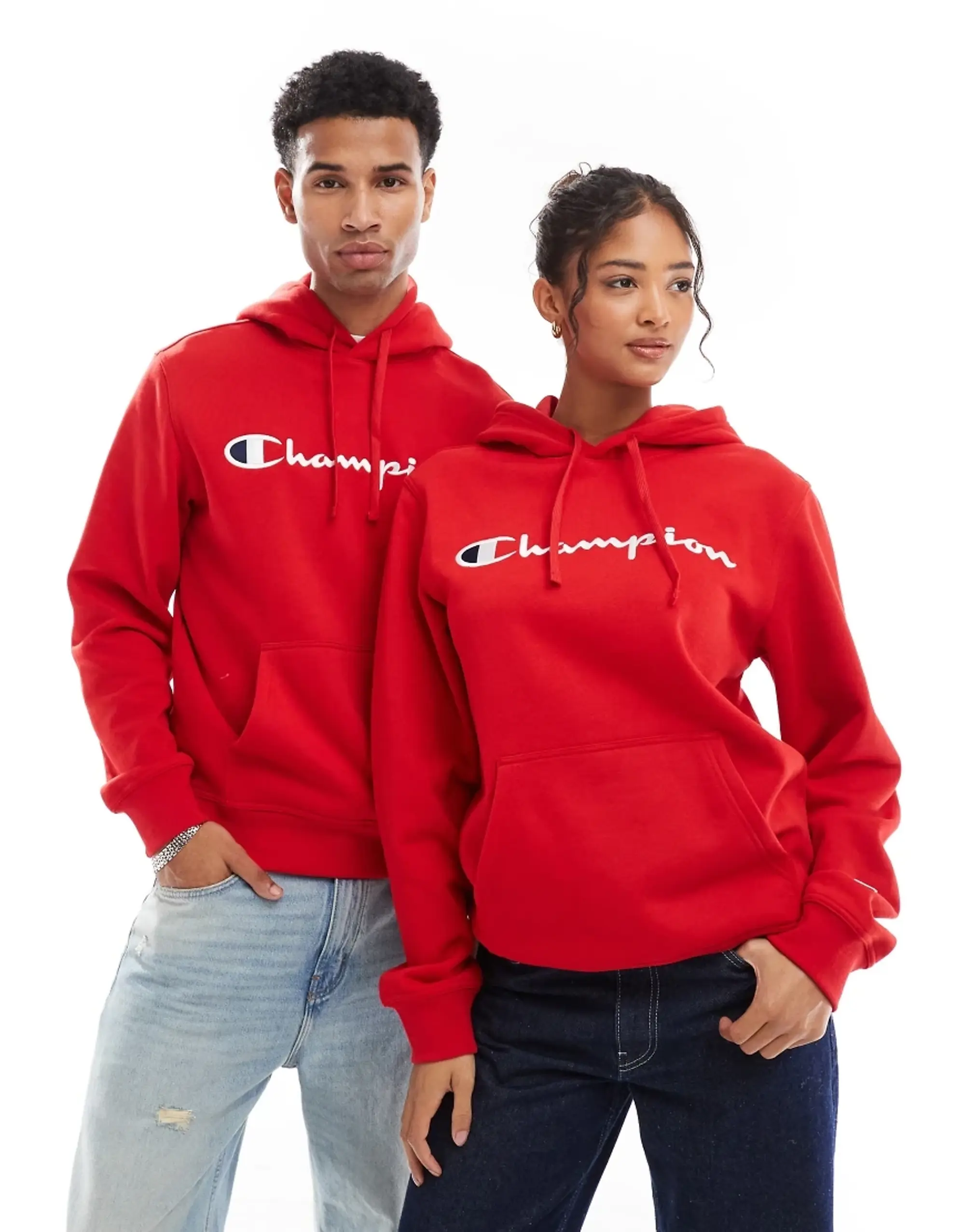 Champion Legacy Unisex Center Logo Hoodie In Red