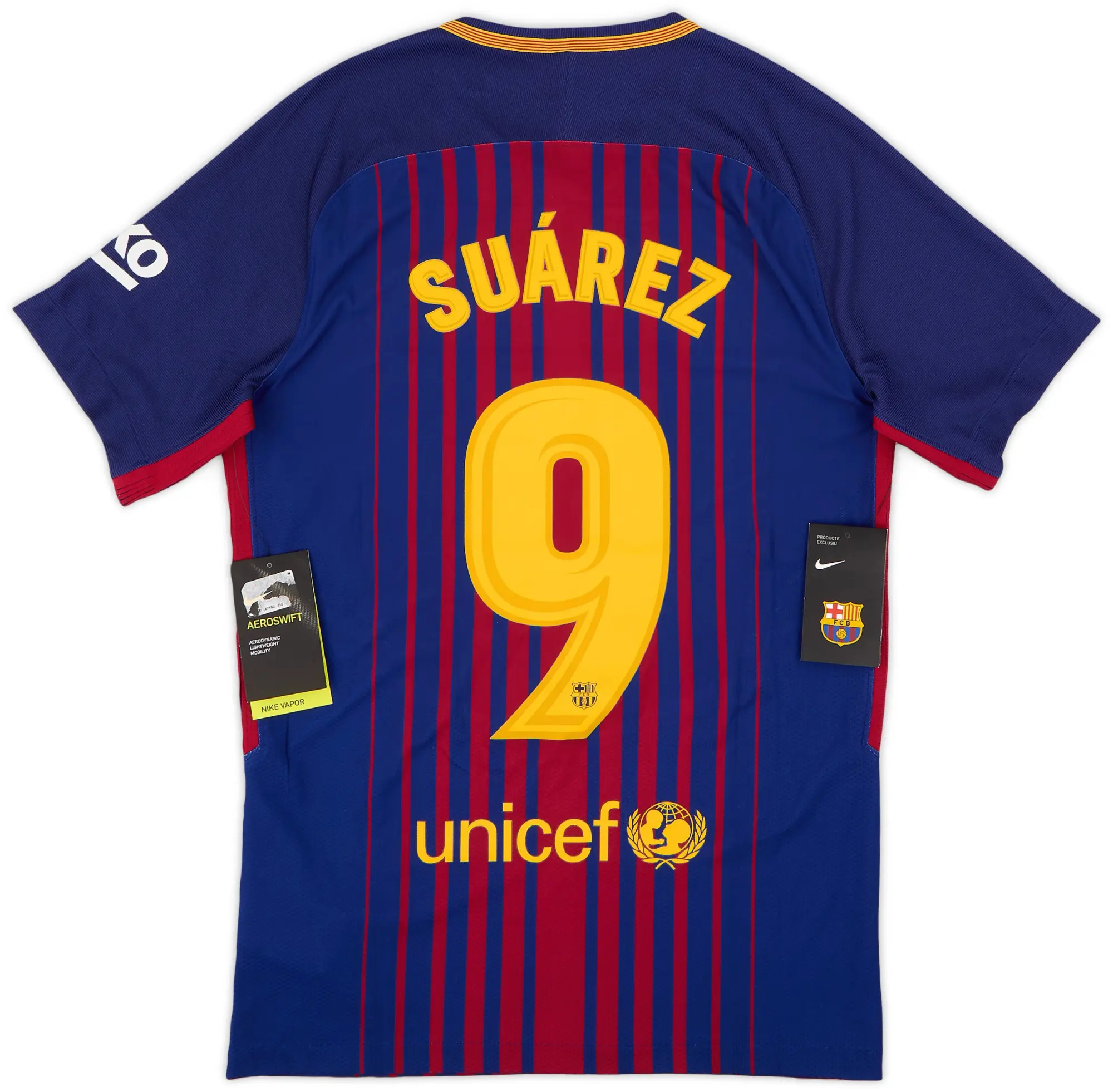 Nike 2017-18 Barcelona Authentic Home Shirt Suarez #9 (S)