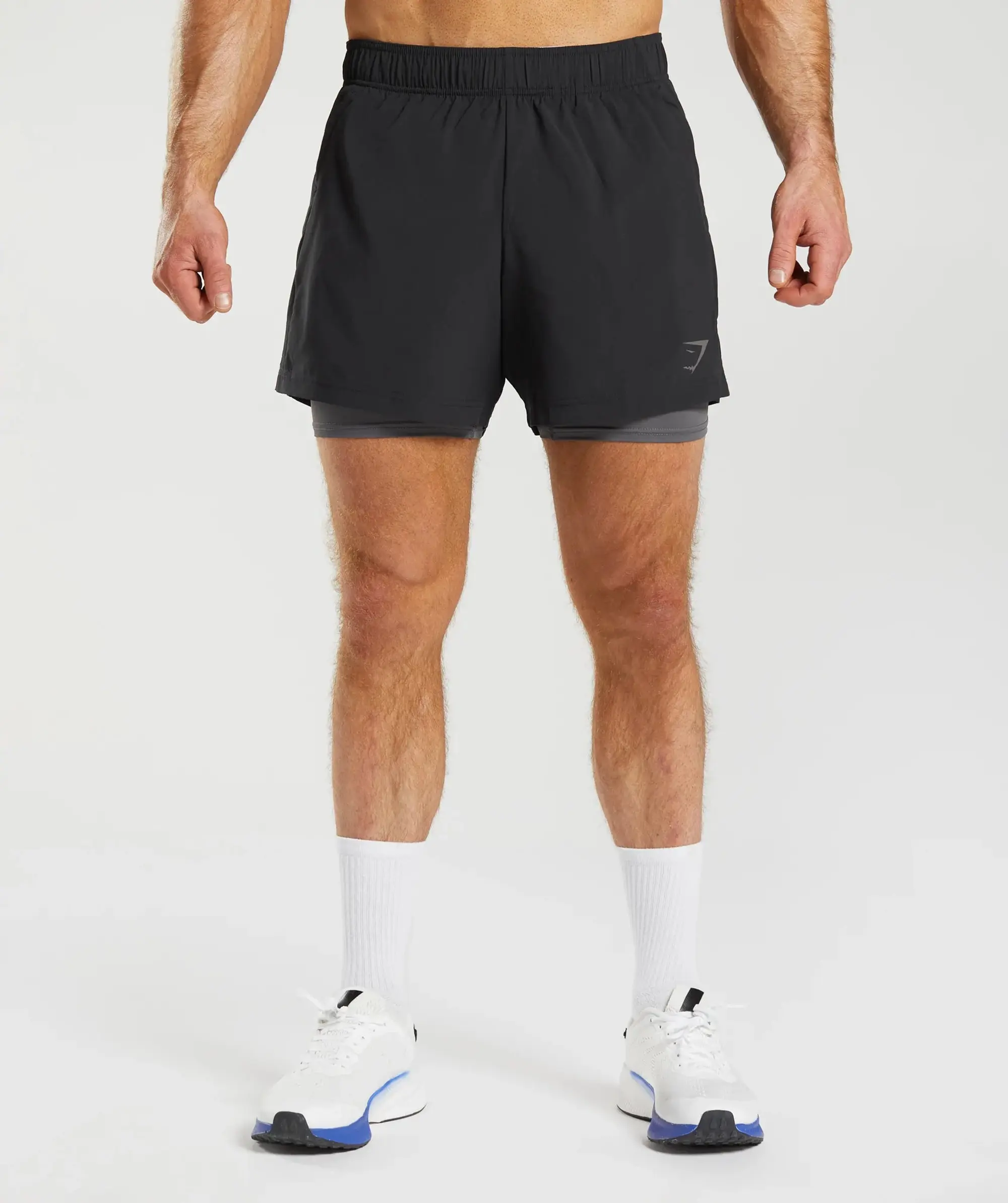 Gymshark Sport 5 2 In 1 Shorts - Black/Silhouette Grey