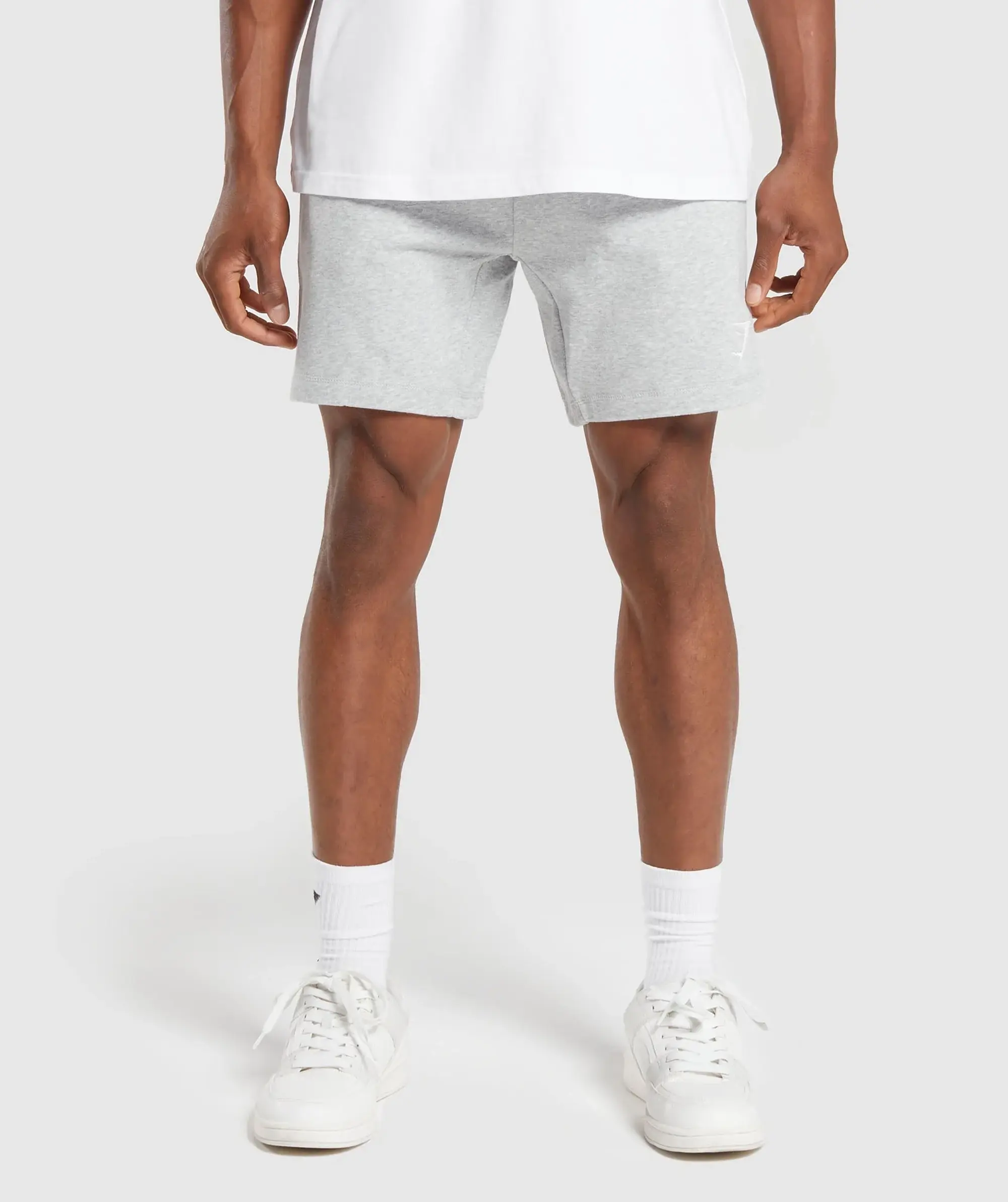 Gymshark Crest 7 Shorts - Light Grey Marl