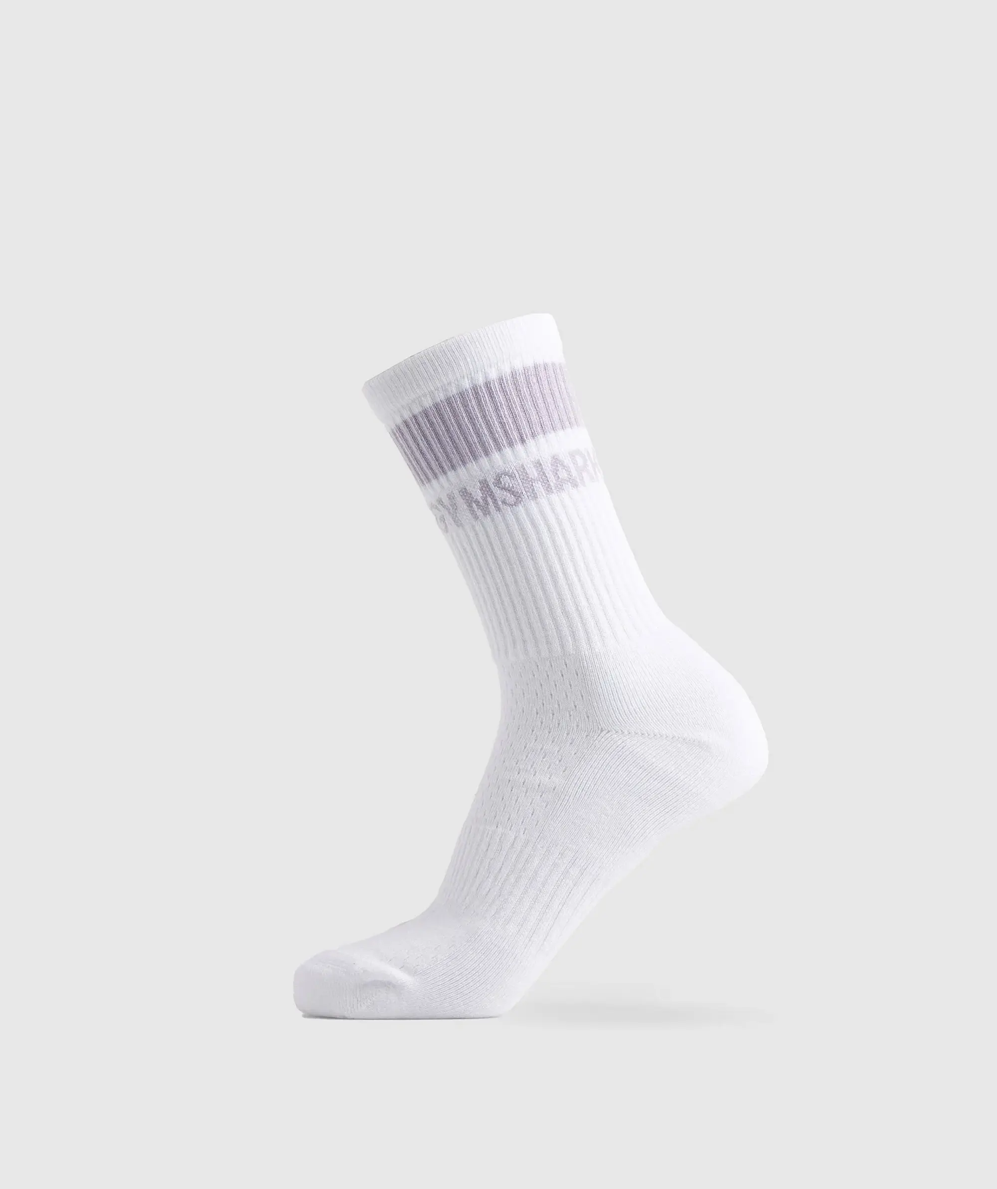 Gymshark Premium Crew Sock 1pk - White/Moon Purple