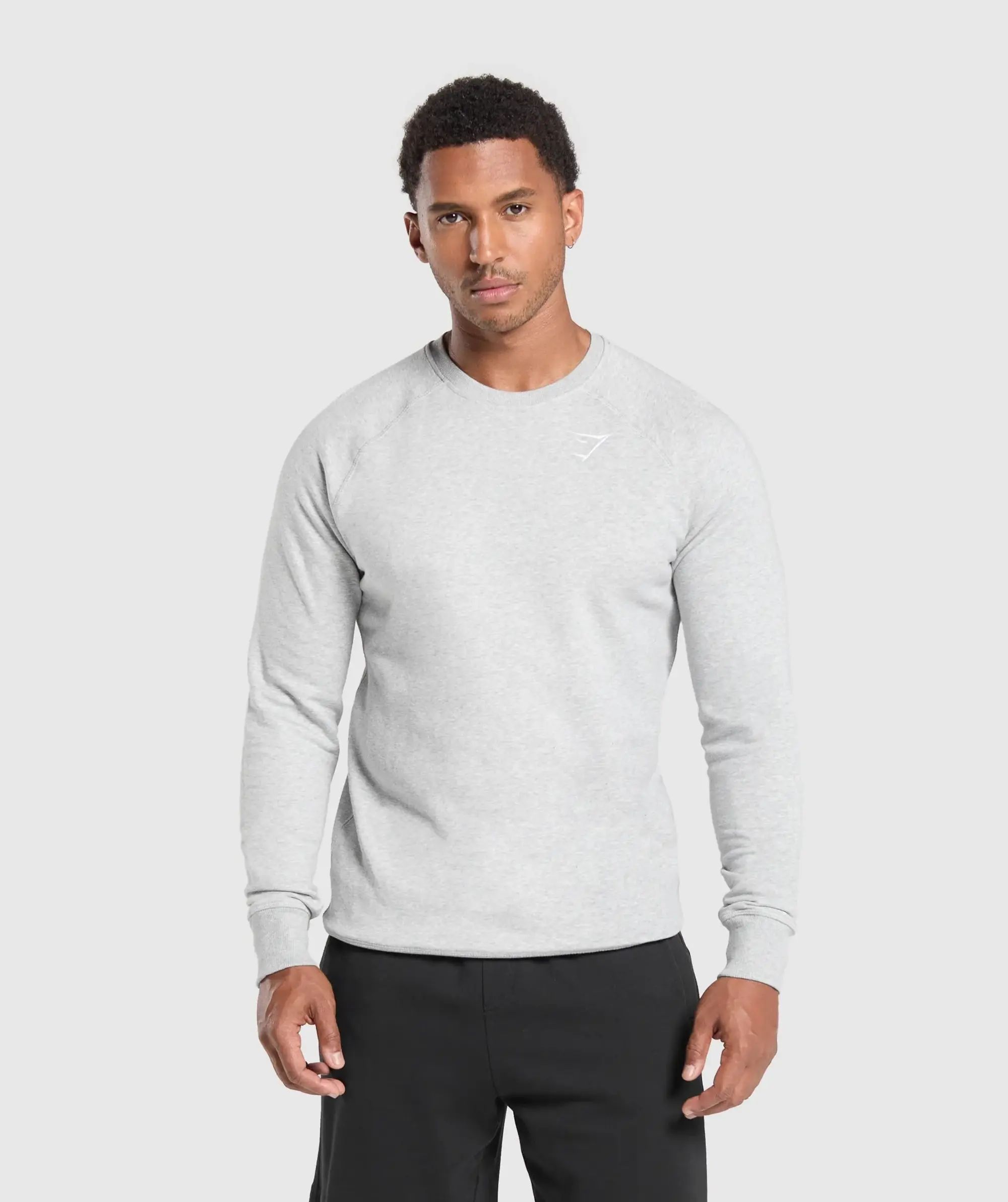 Gymshark Crest Sweatshirt - Light Grey Marl