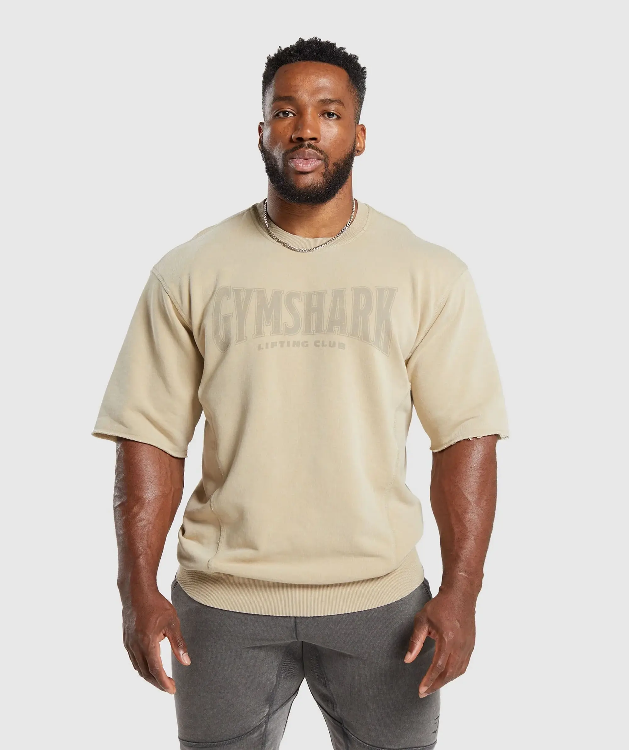 Gymshark Heritage Washed Short Sleeve Crew - Desert Beige